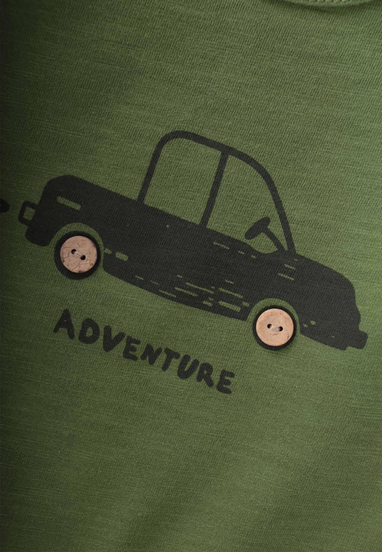 CigitAdventure Baskılı Erkek Sweatshırt 0-5 Yaş YAĞ YEŞİLİ