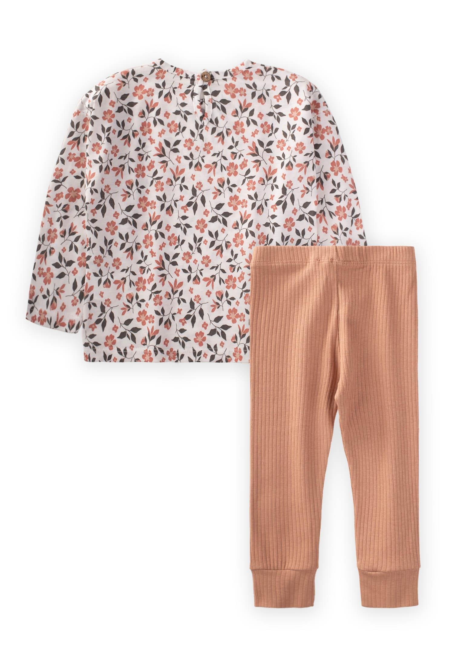 CigitDesenli Mevsimlik Kız Takım 1-8 Yaş KIRIK BEYAZ