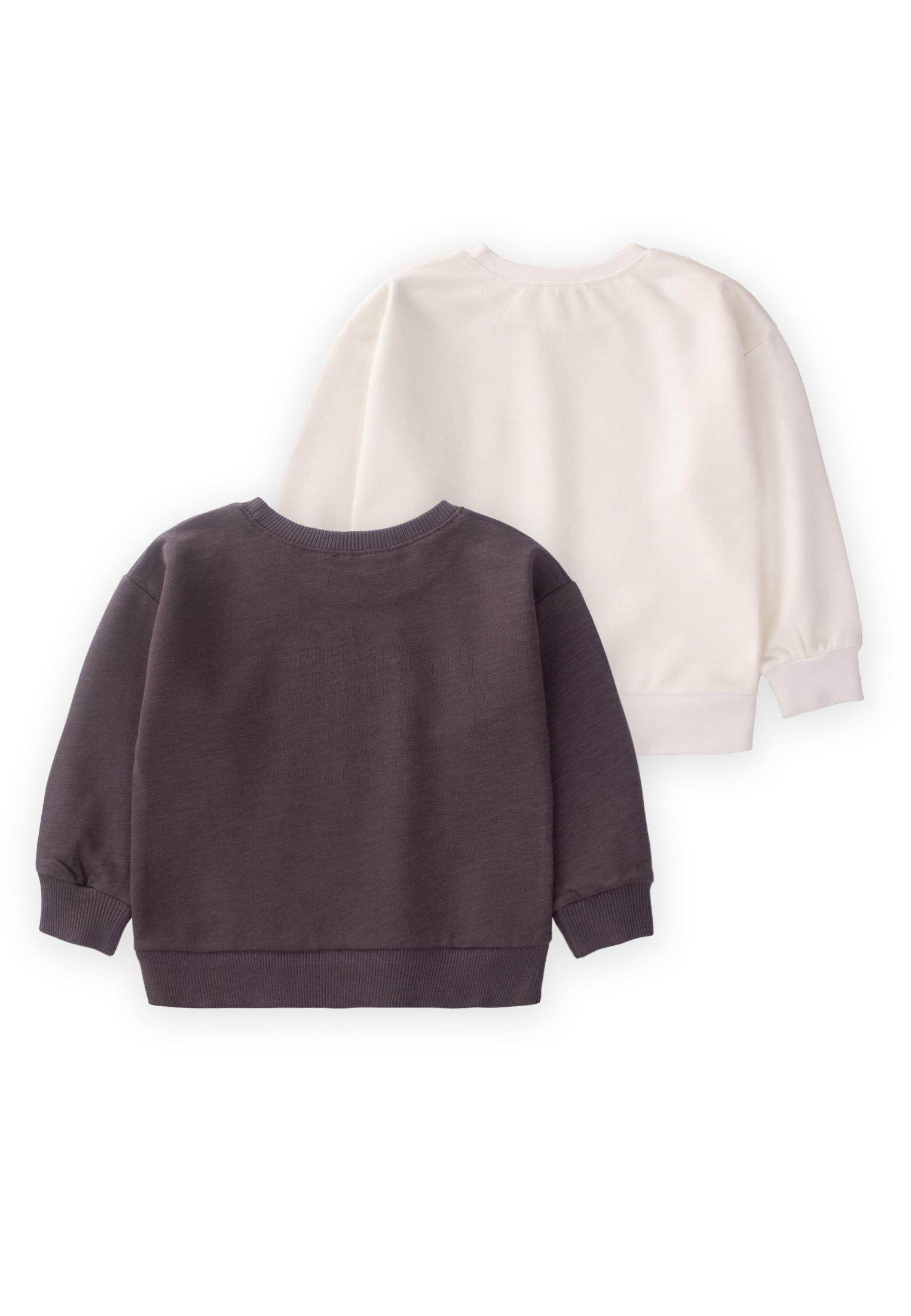 CigitEtiket Detaylı İkili Sweatshırt Set 1-10 Yaş EKRU