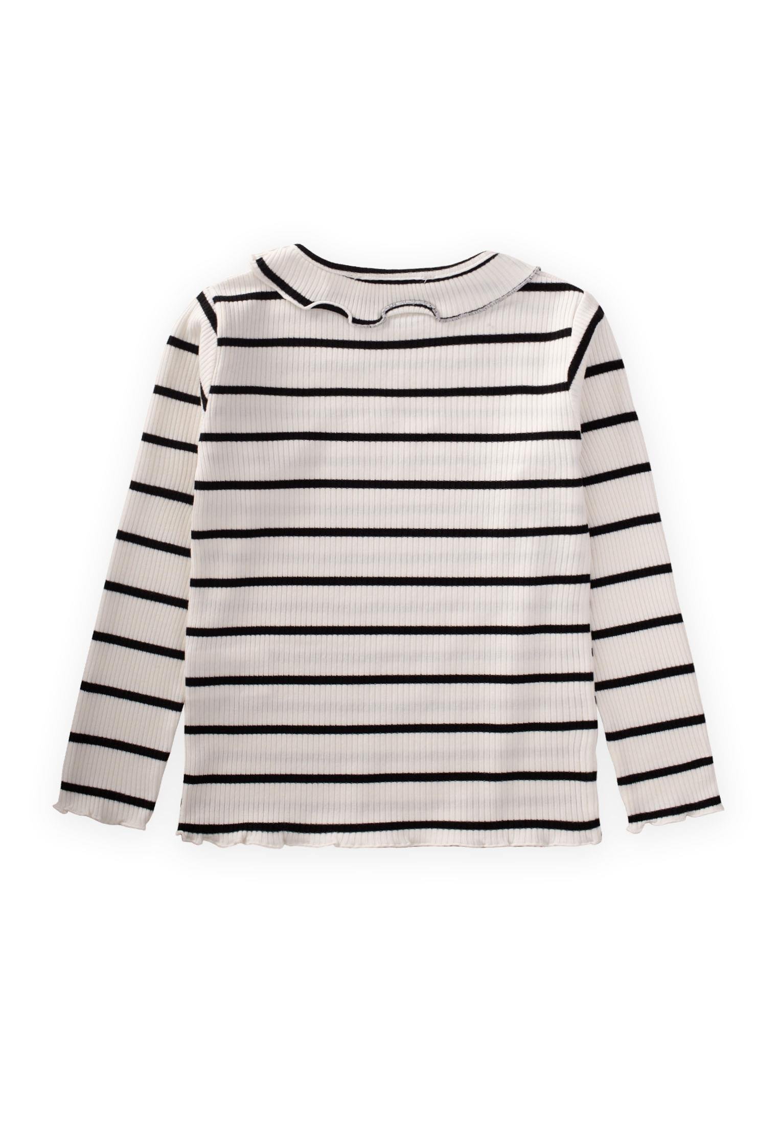 CigitBebe Yaka Çizgili Mevsimlik Kız Badi 1-10 Yaş SİYAH ÇİZGİLİ