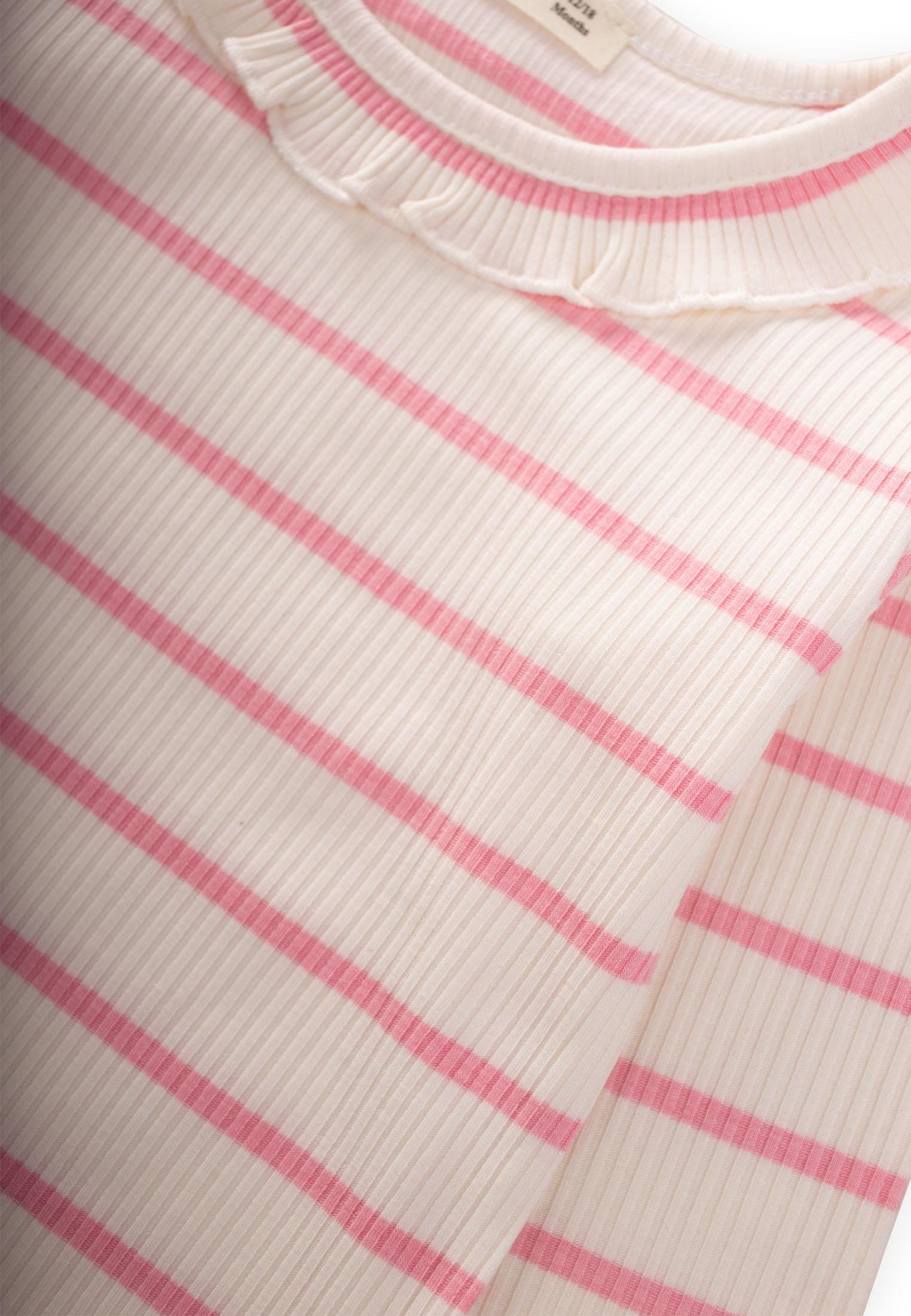 CigitBebe Yaka Çizgili Mevsimlik Kız Badi 1-10 Yaş PEMBE ÇİZGİLİ