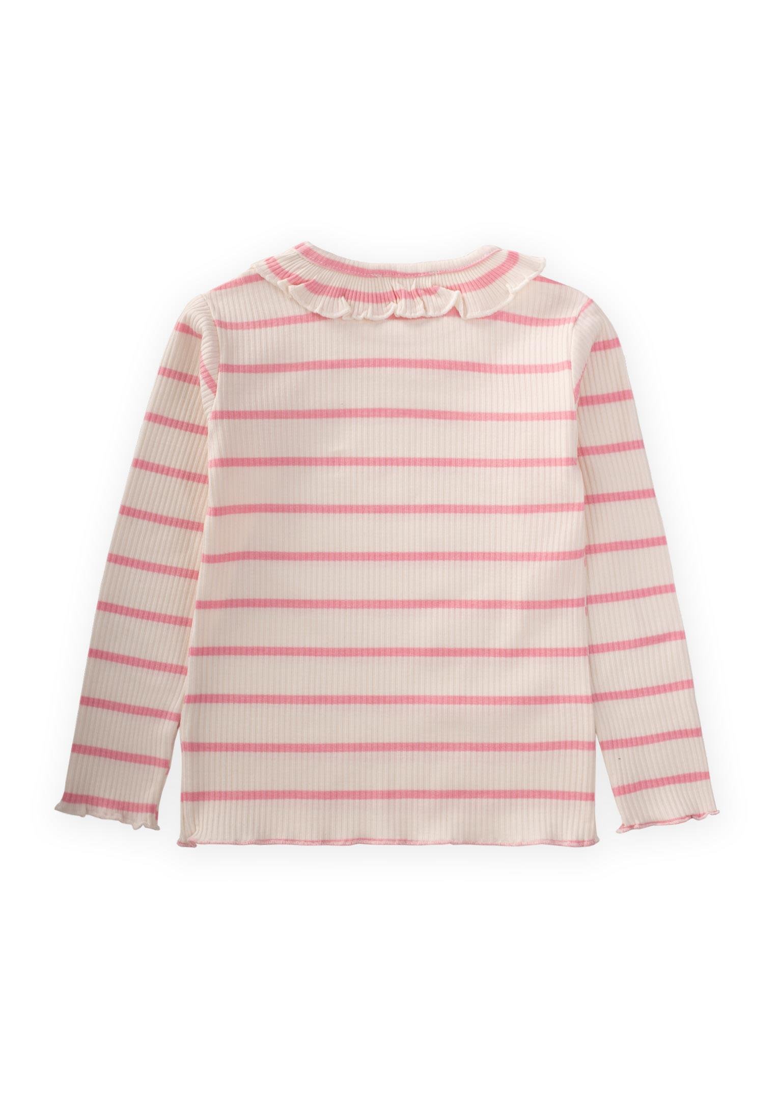 CigitBebe Yaka Çizgili Mevsimlik Kız Badi 1-10 Yaş PEMBE ÇİZGİLİ