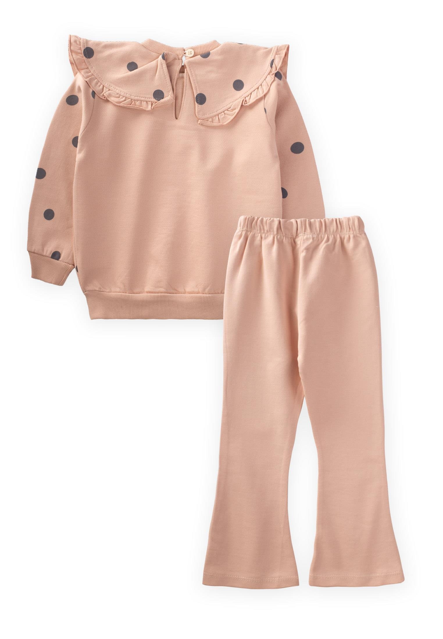 CigitPuantiyeli Yakalı Mevsimlik Kız Takım 1-5 Yaş PUDRA