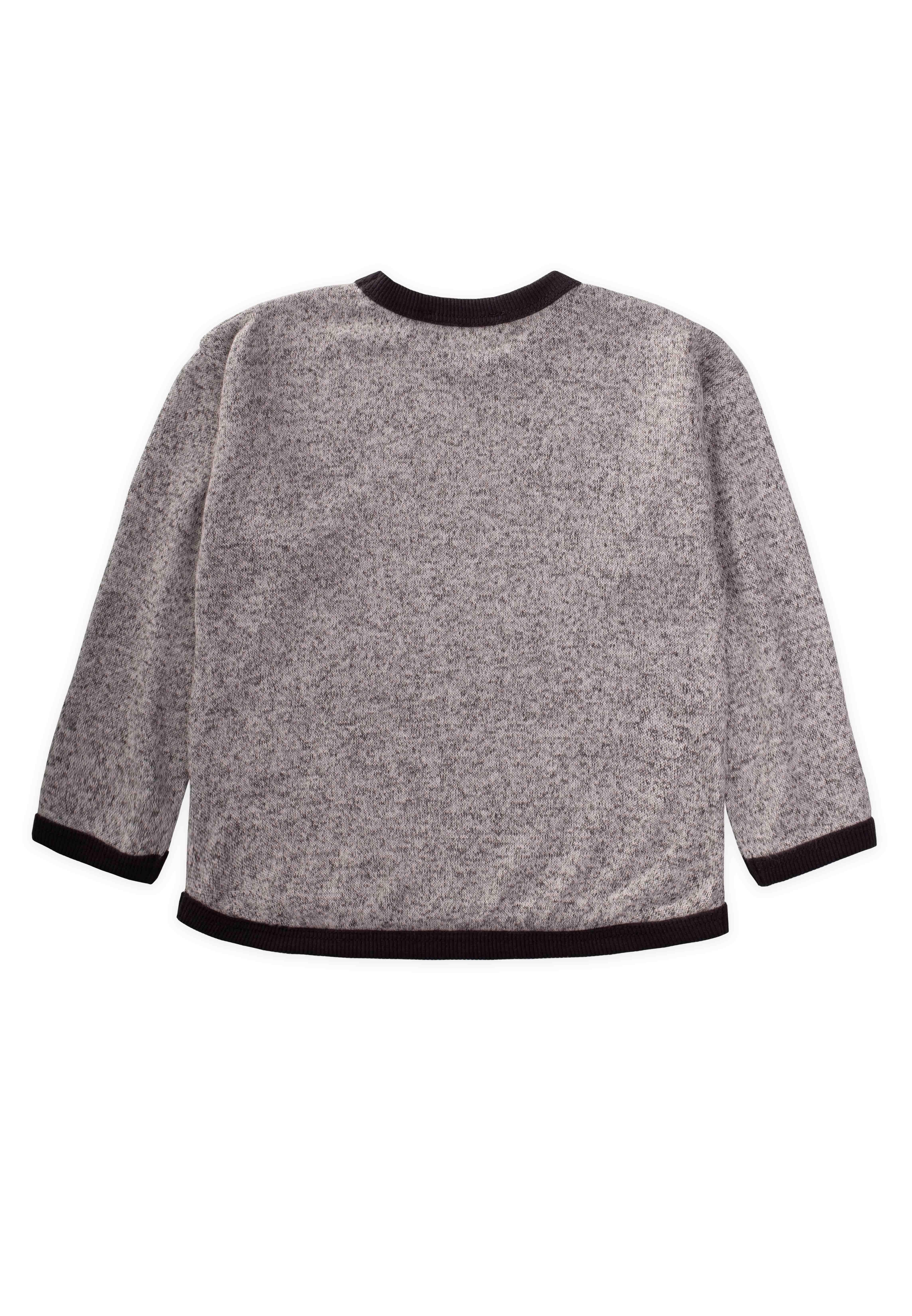 CigitKontrast Detaylı Kırçıllı Sweatshırt 1-5 Yaş GRİ