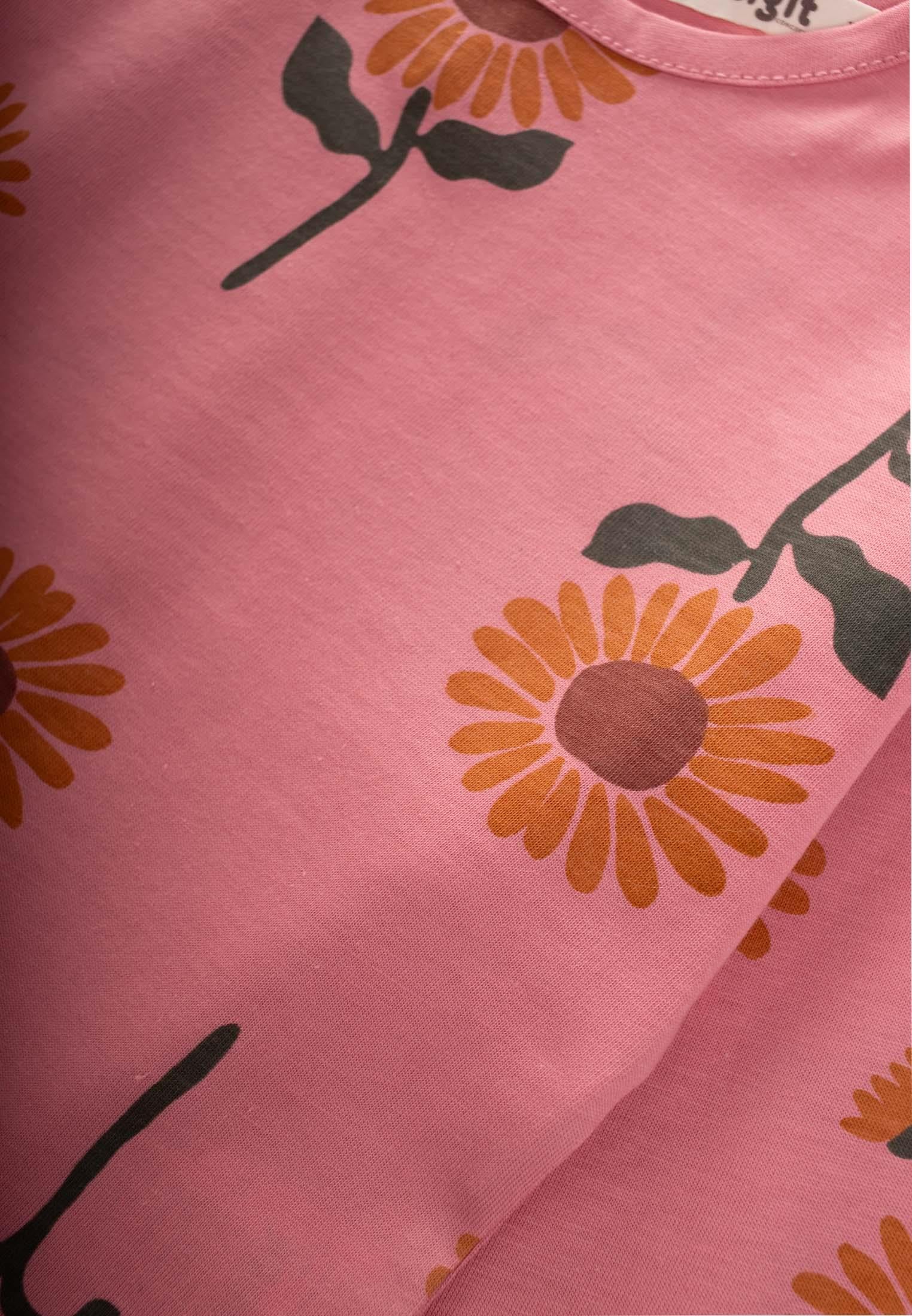 CigitAyçiçeği Desenli Mevsimlik Kız Sweatshırt 1-5 Yaş PEMBE