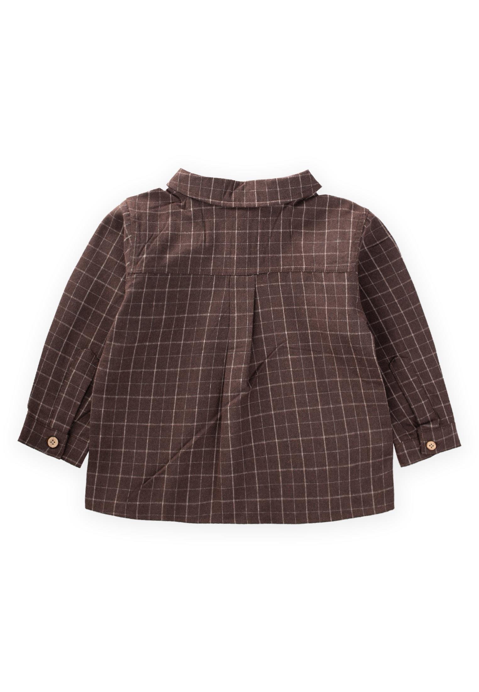 CigitMevsimlik Ekose Gömlek 2-10 Yaş KAHVE