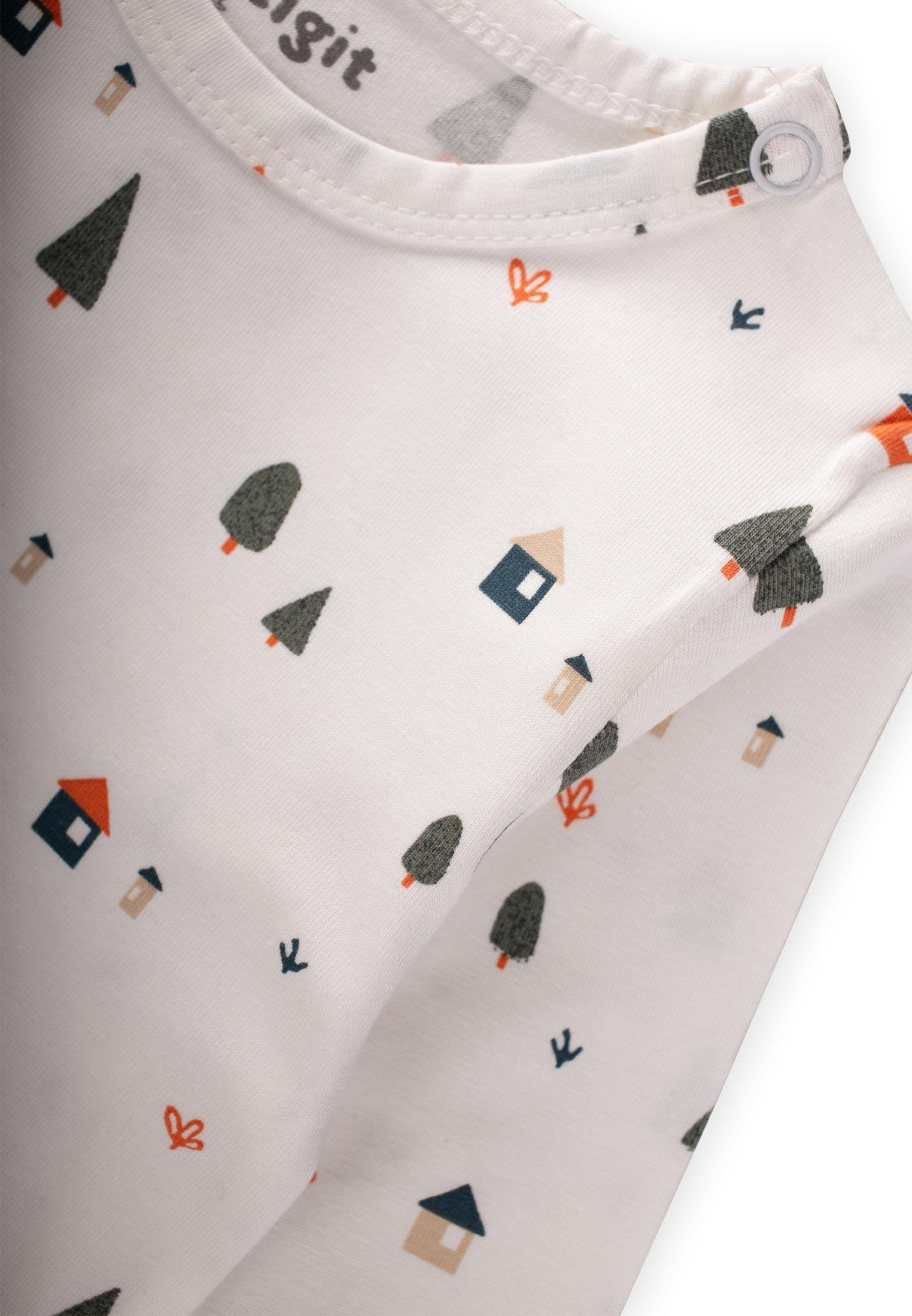 CigitManşetli Desenli Mevsimlik Zıbın Takım 0-3 Yaş ÇAM DESEN