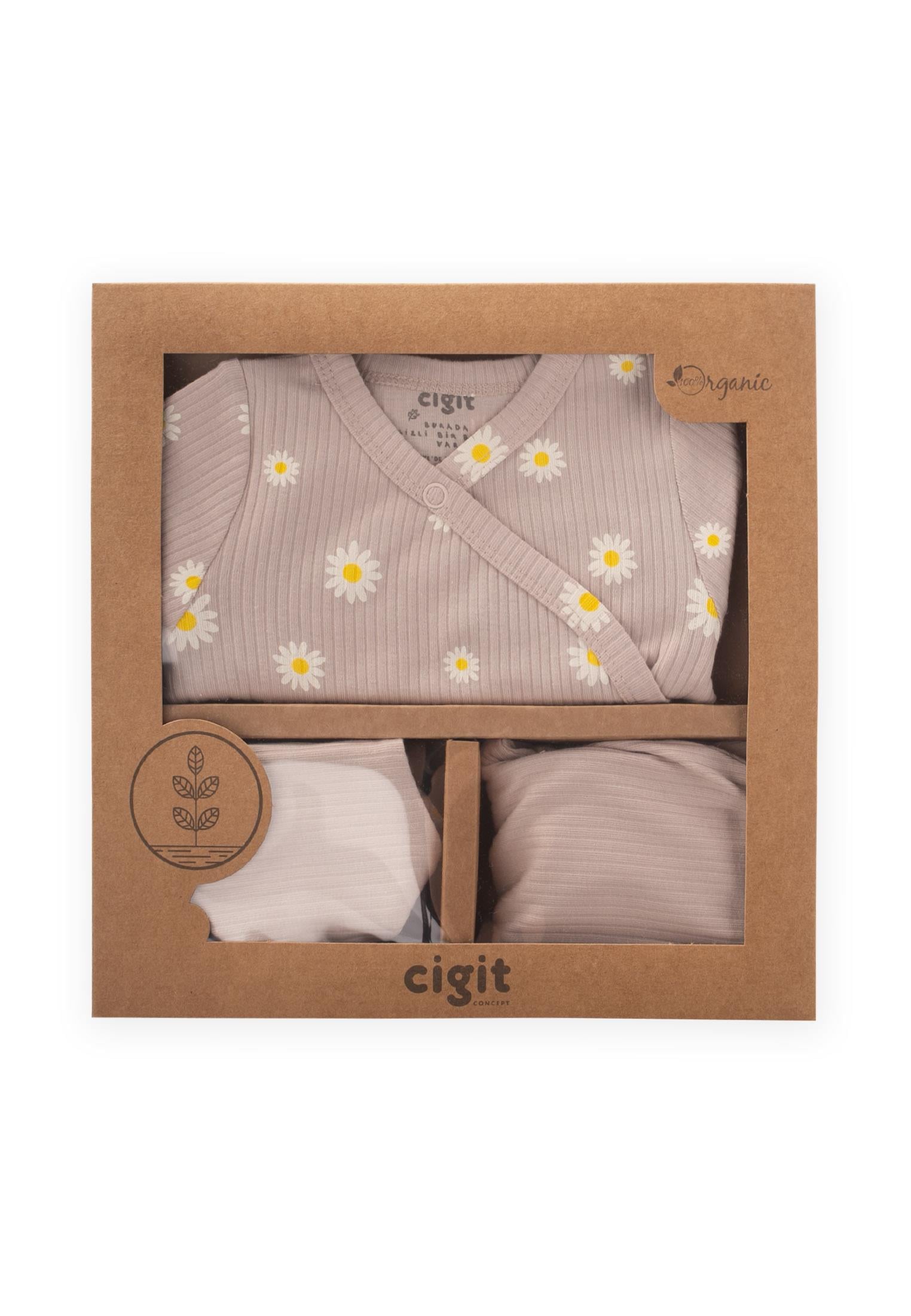 CigitDesenli Hastane Çıkışı Newborn PAPATYA DESEN