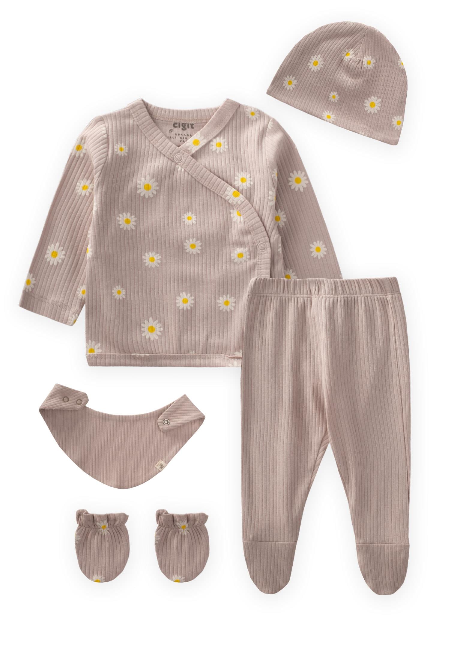 CigitDesenli Hastane Çıkışı Newborn PAPATYA DESEN