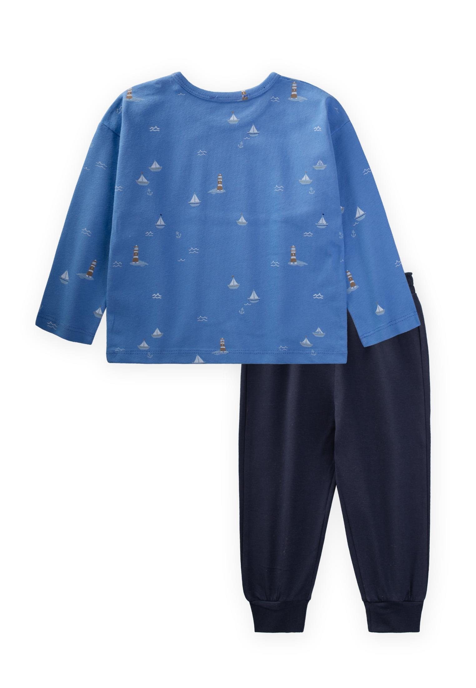 CigitYelken Baskılı T-Shırt Takım 1-5 Yaş MAVİ