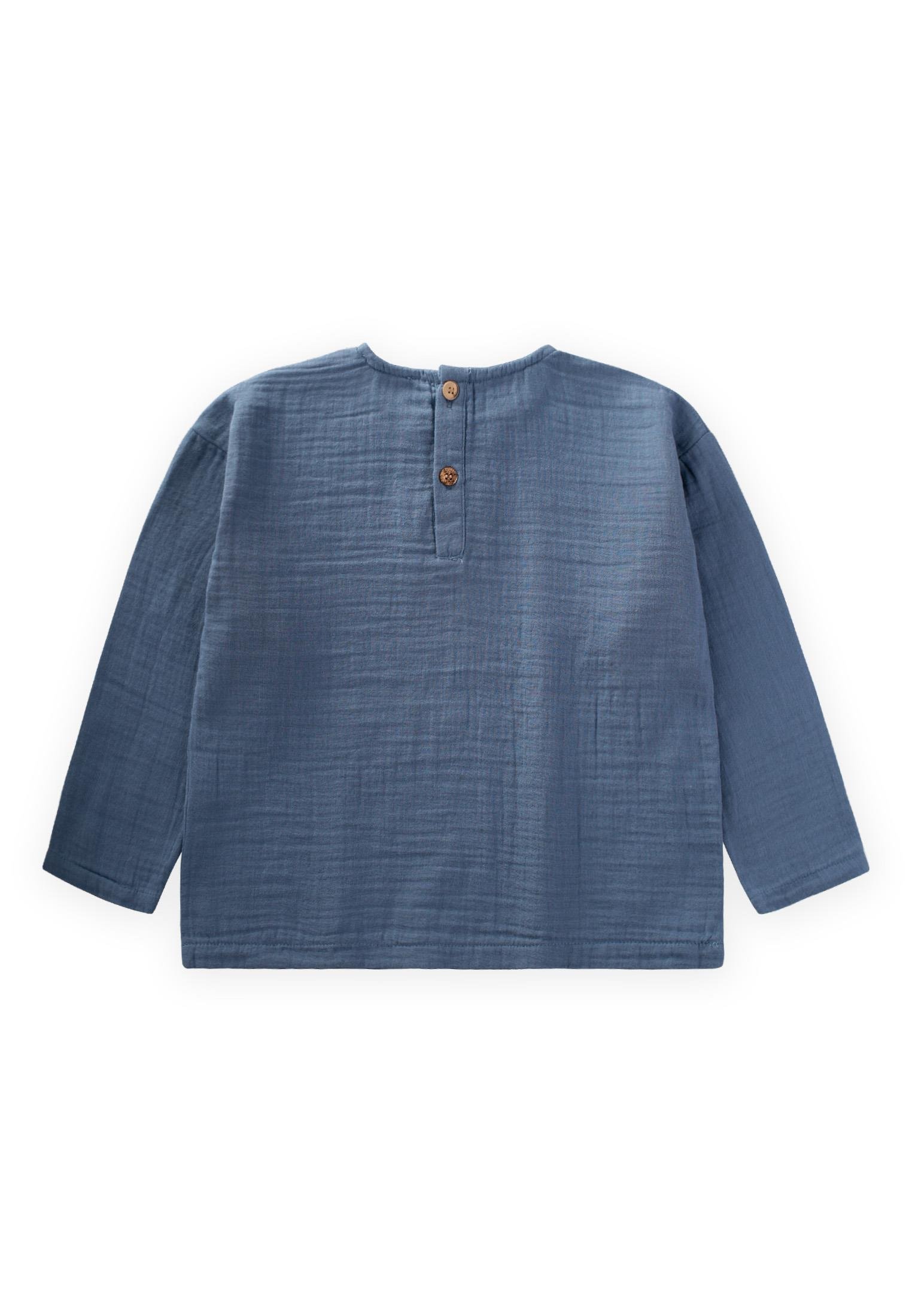 CigitOrganik Üçgen Parçalı Mevsimlik Sweatshırt 2-10 Yaş İNDİGO MAVİ