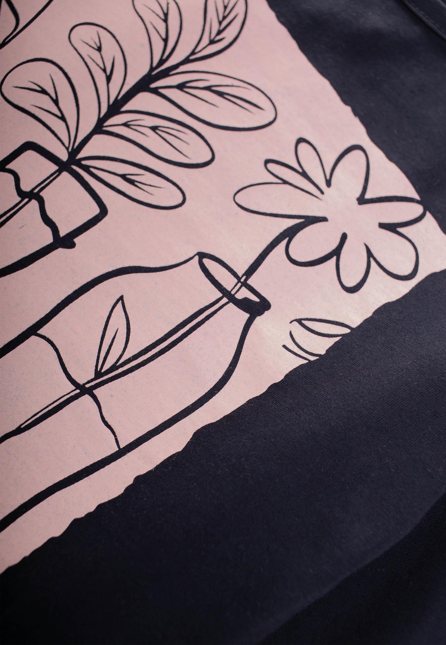 CigitÇiçek Baskılı Mevsimlik T-Shırt 2-10 Yaş ANTRASİT