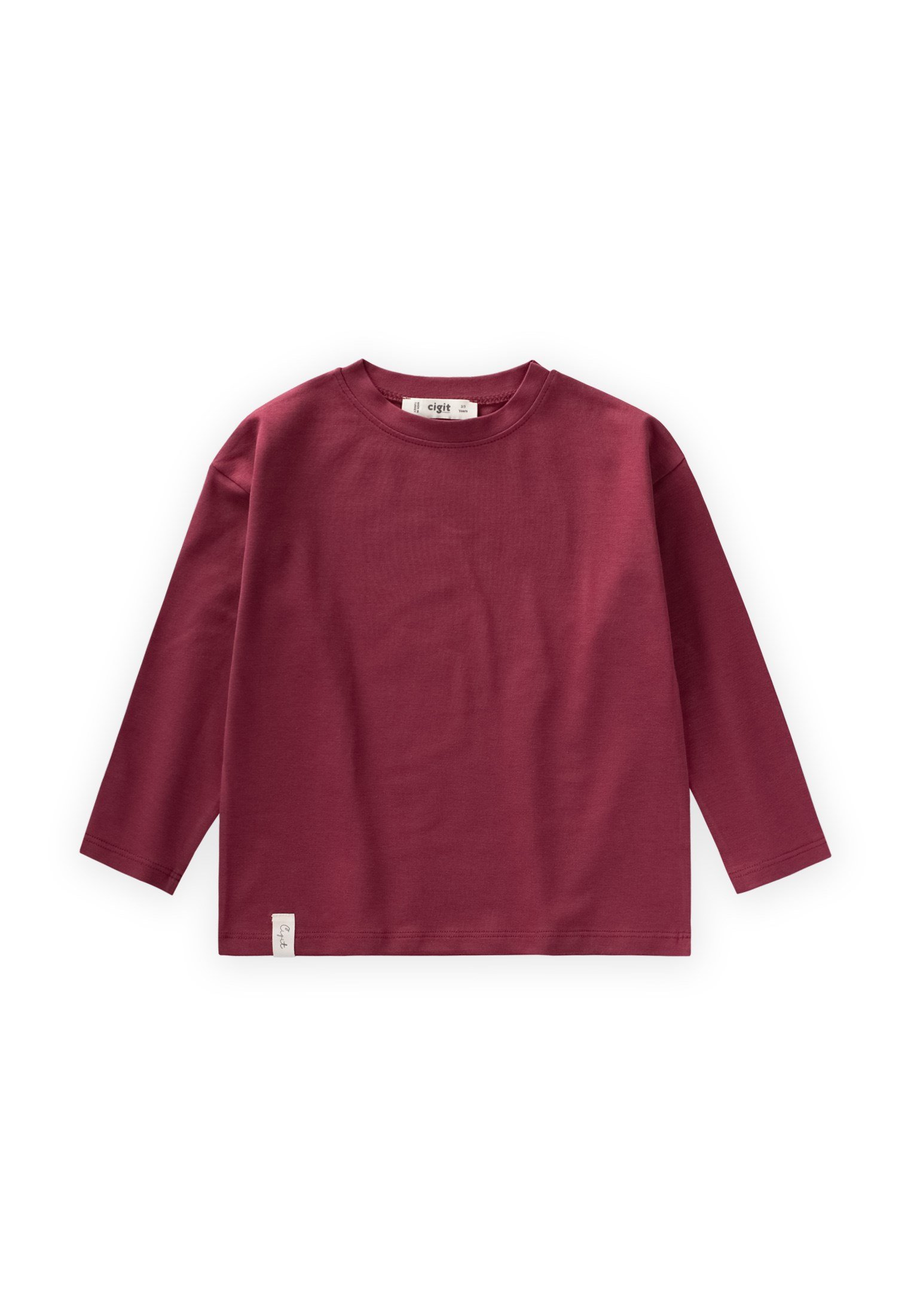 CigitMevsimlik Basic T-Shırt 2-10 Yaş BORDO