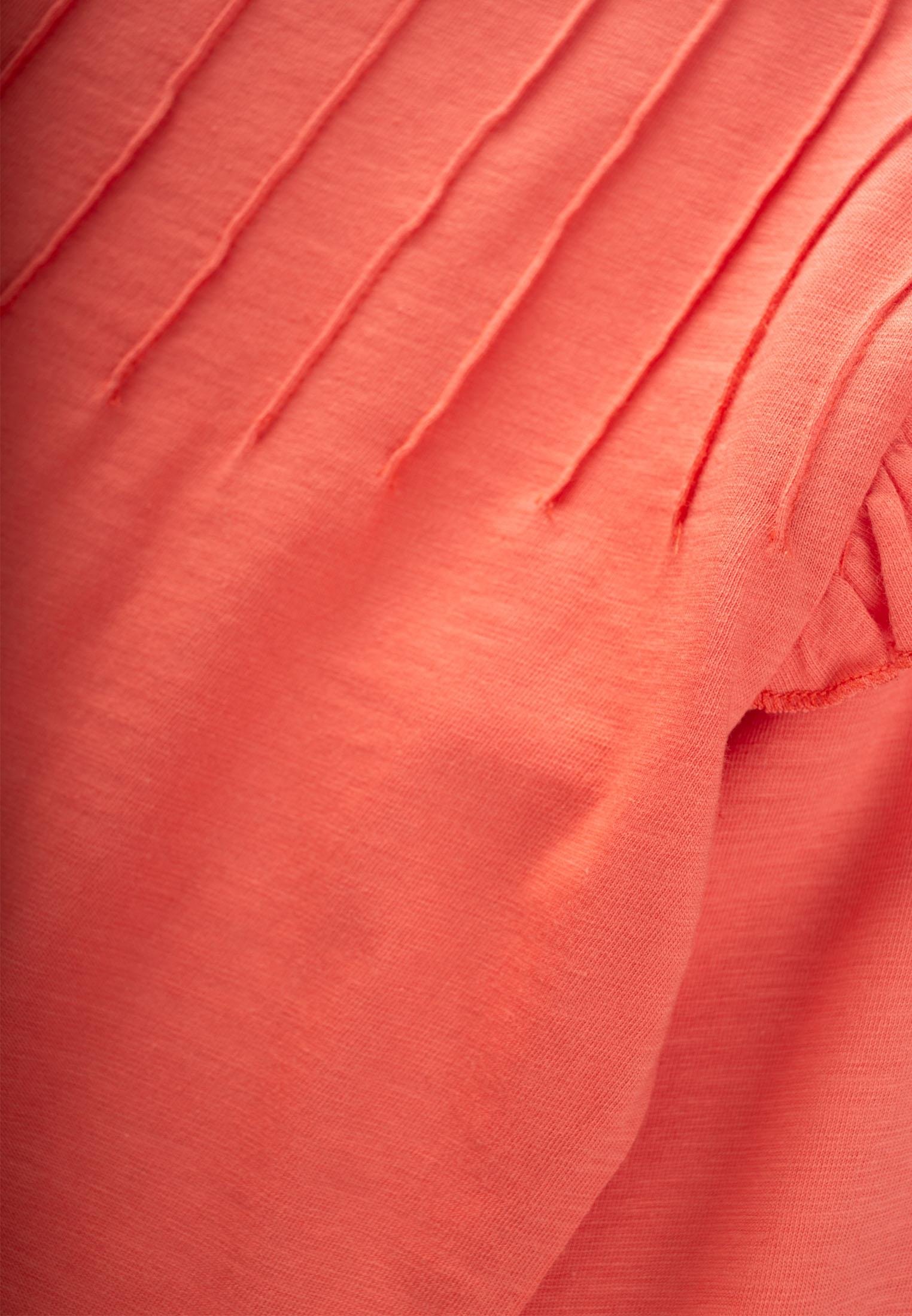 CigitNervür Detaylı T-Shırt 3-10 Yaş MERCAN