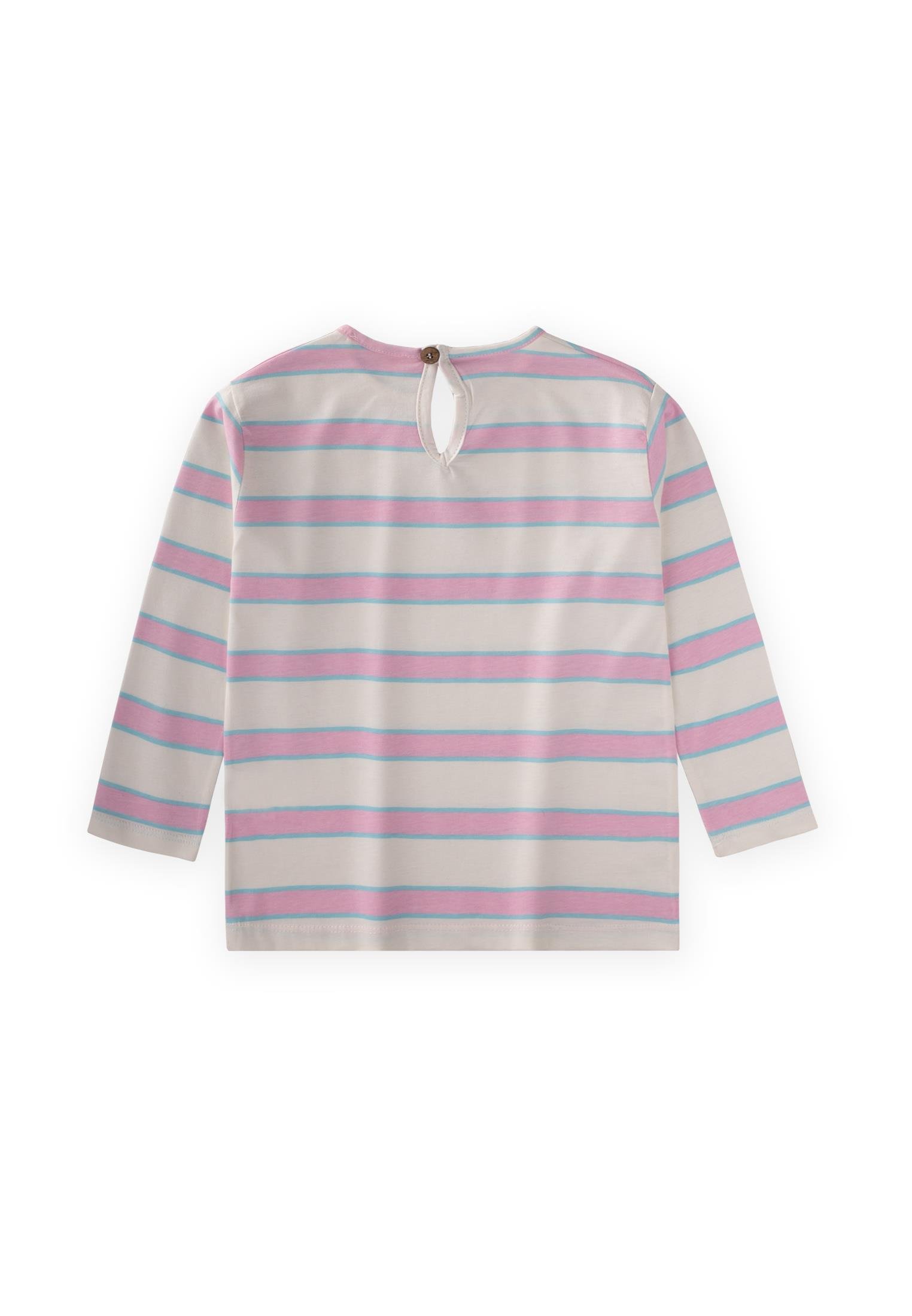 CigitÇizgili Uzun Kollu T-Shırt 2-8 Yaş PEMBE MAVİ ÇİZGİLİ