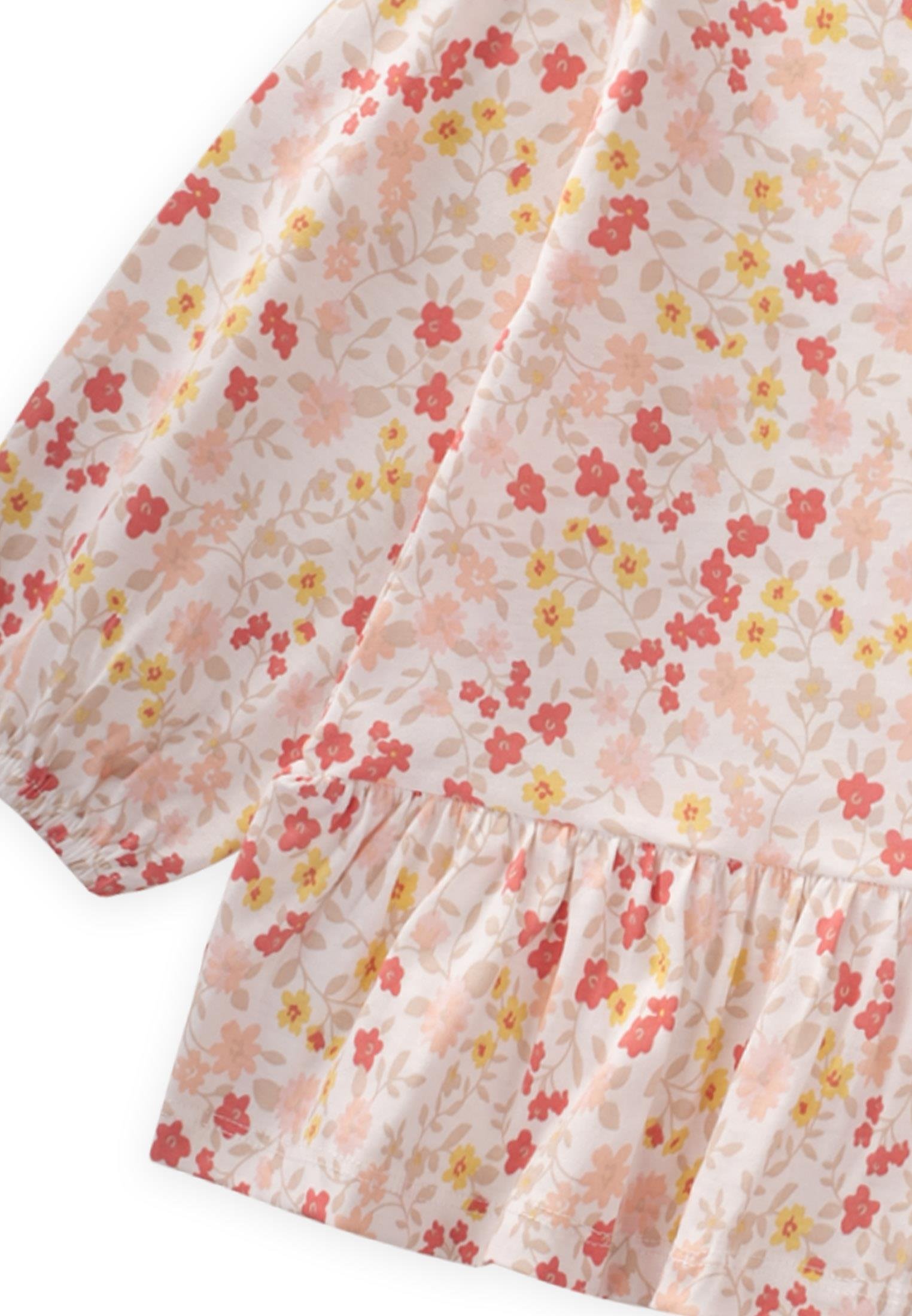 CigitDesenli Uzun Kollu T-Shırt Takım 1-8 Yaş EKRU