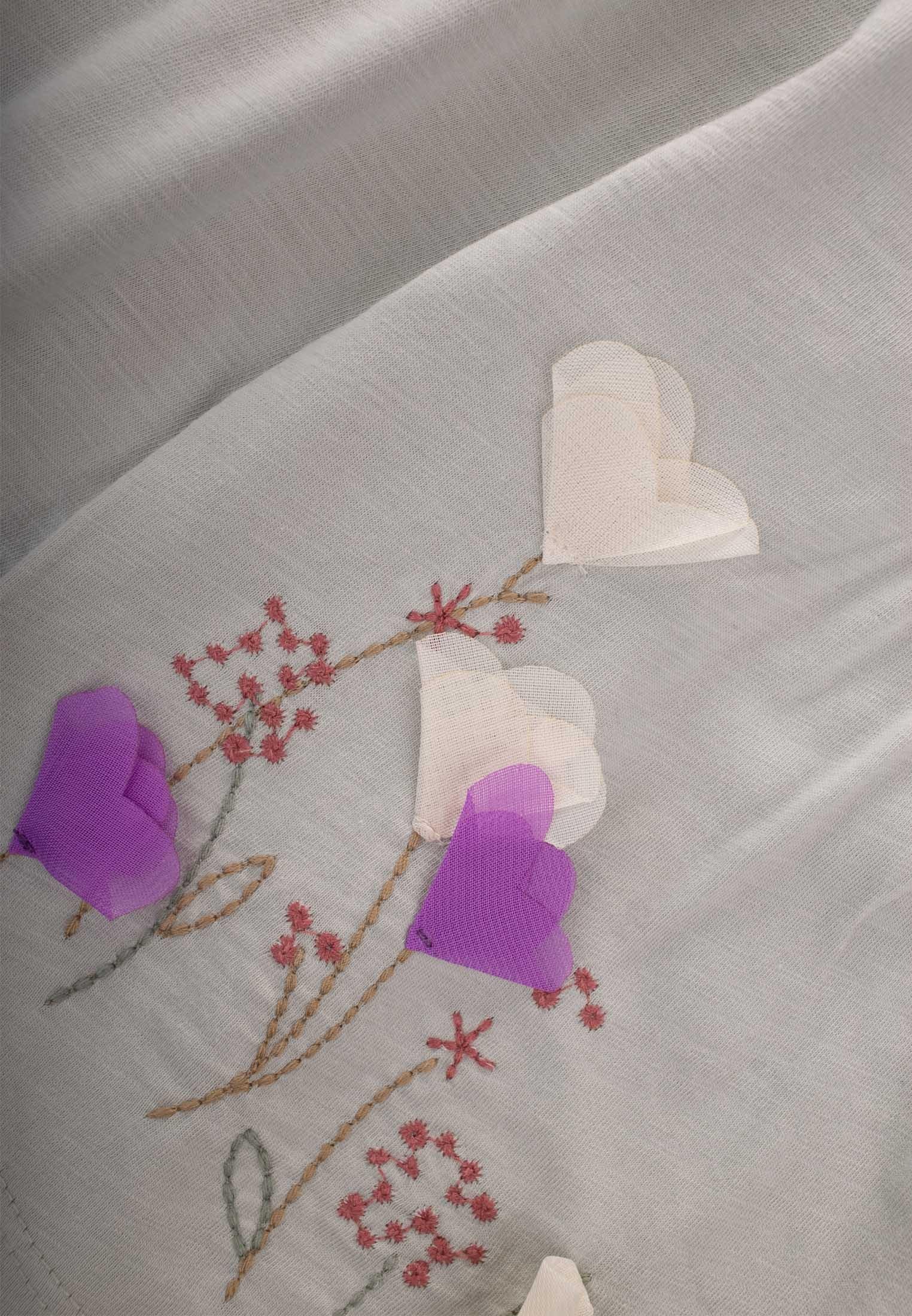 CigitÇiçek Nakışlı Uzun Kollu T-Shırt 1-7 Yaş TAŞ