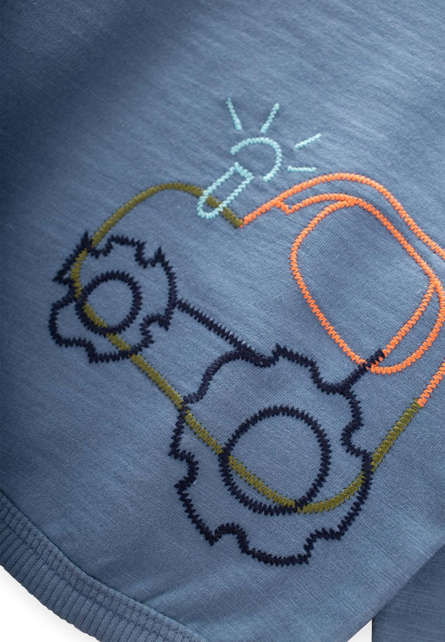 CigitTraktör Nakışlı Sweatshırt 0-4 Yaş İNDİGO MAVİ