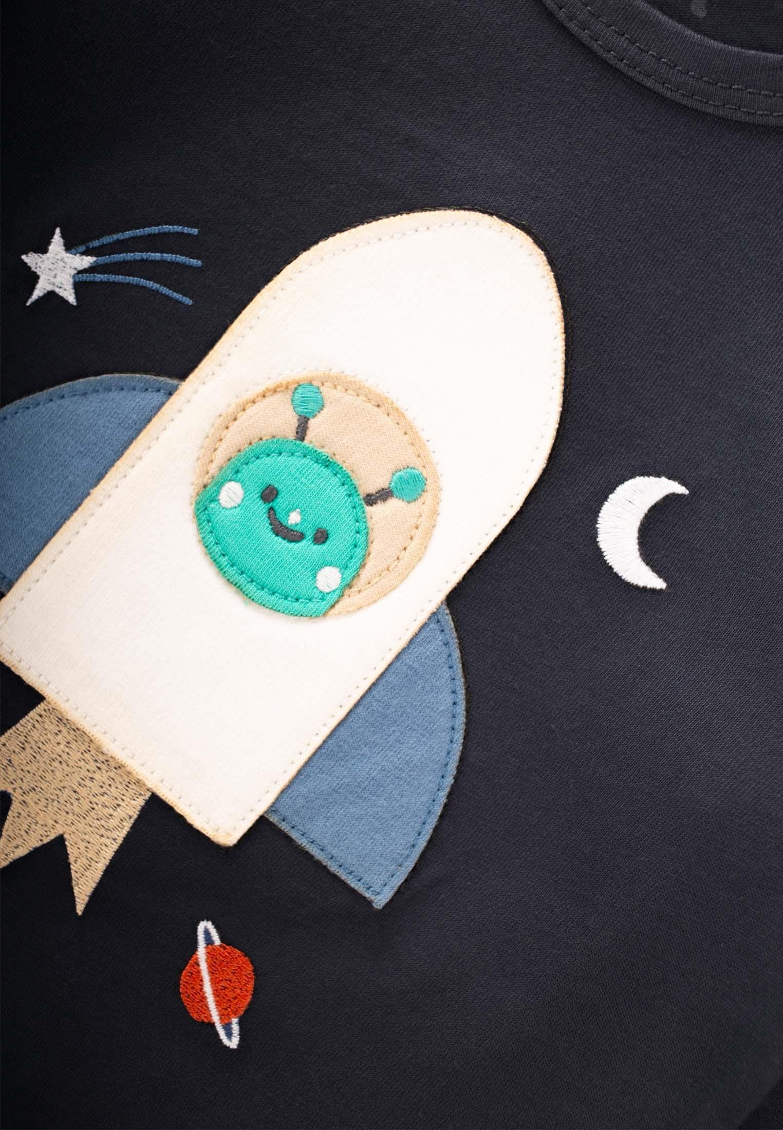 CigitRoket Aplikeli Uzun Kollu T-Shırt Takım 1-6 Yaş FÜME