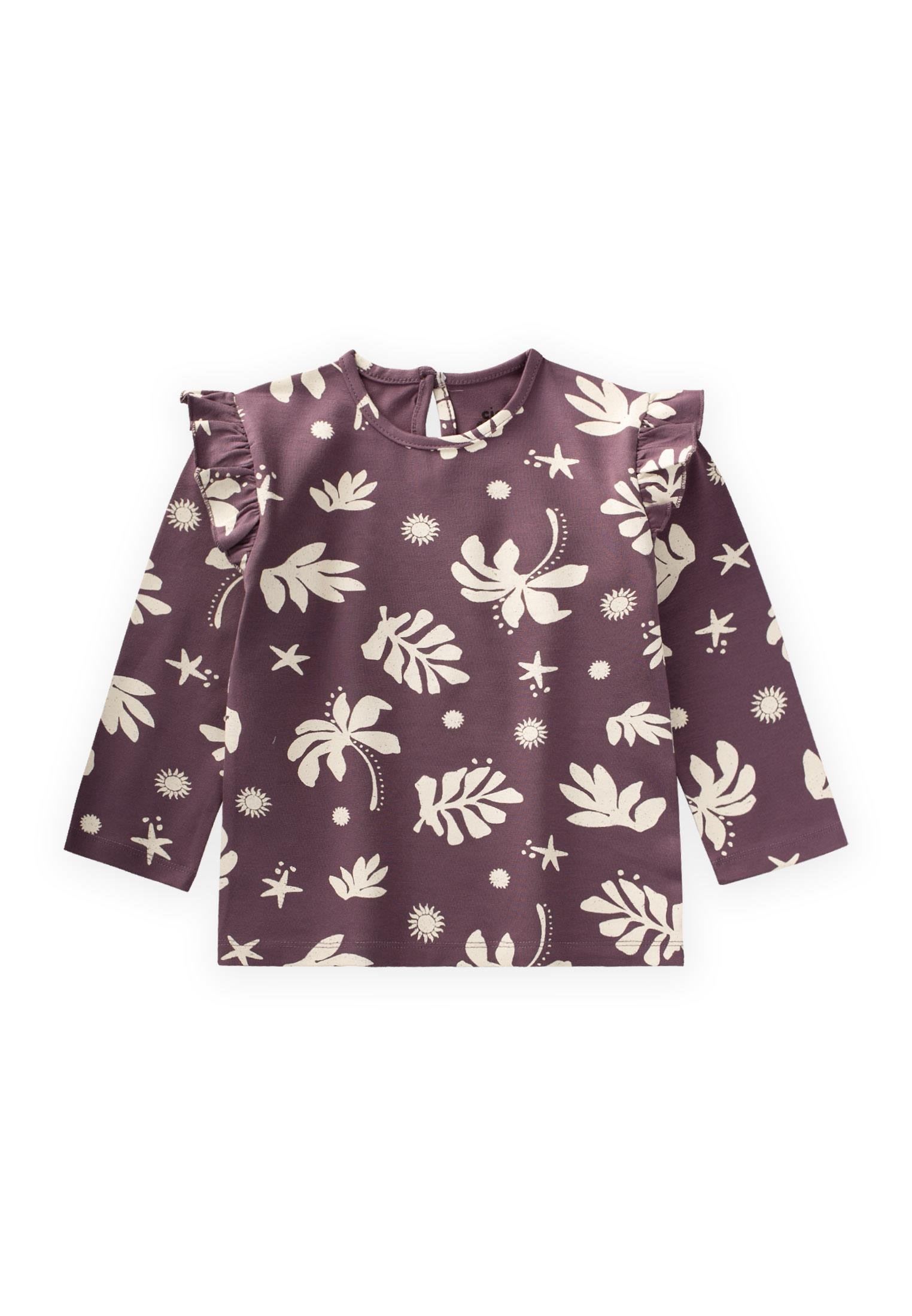 CigitDesenli Uzun Kollu T-Shırt 2-10 Yaş MÜRDÜM