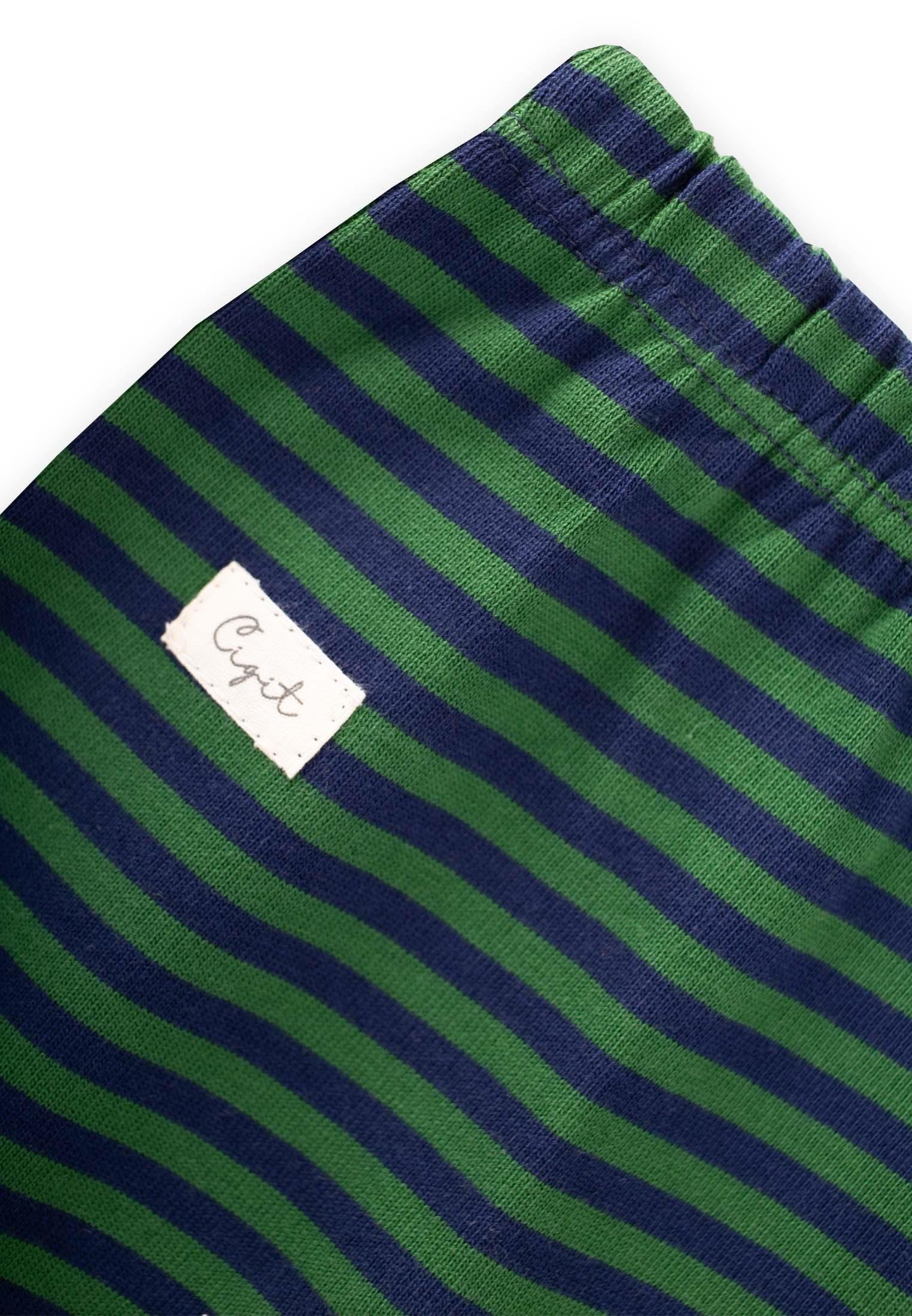 CigitAyaklı Bebe Pantolon 0-6 Ay HAKİ LACİVERT ÇİZGİLİ