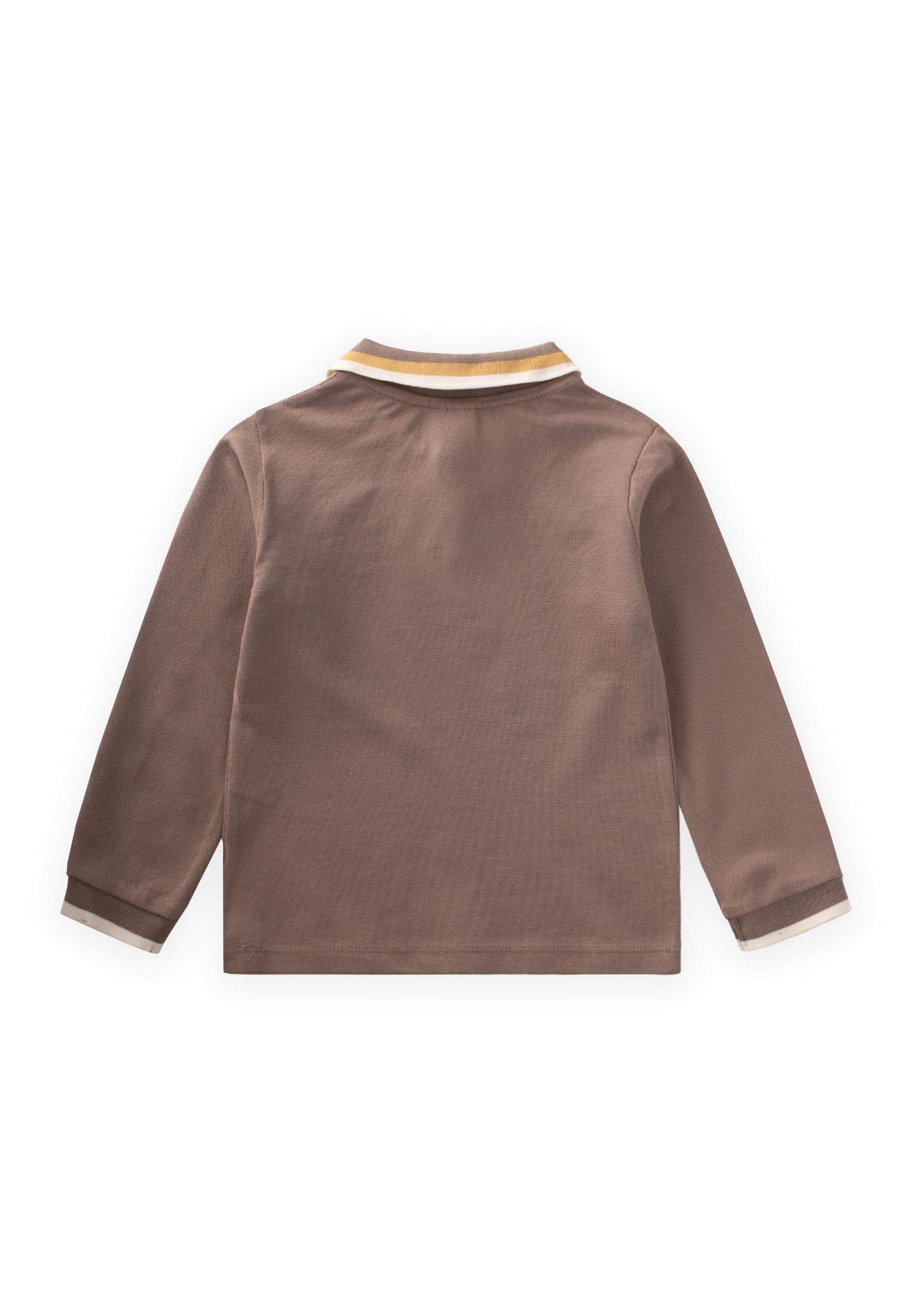 CigitUzun Kollu Polo Yaka T-Shırt 2-14 Yaş VİZON