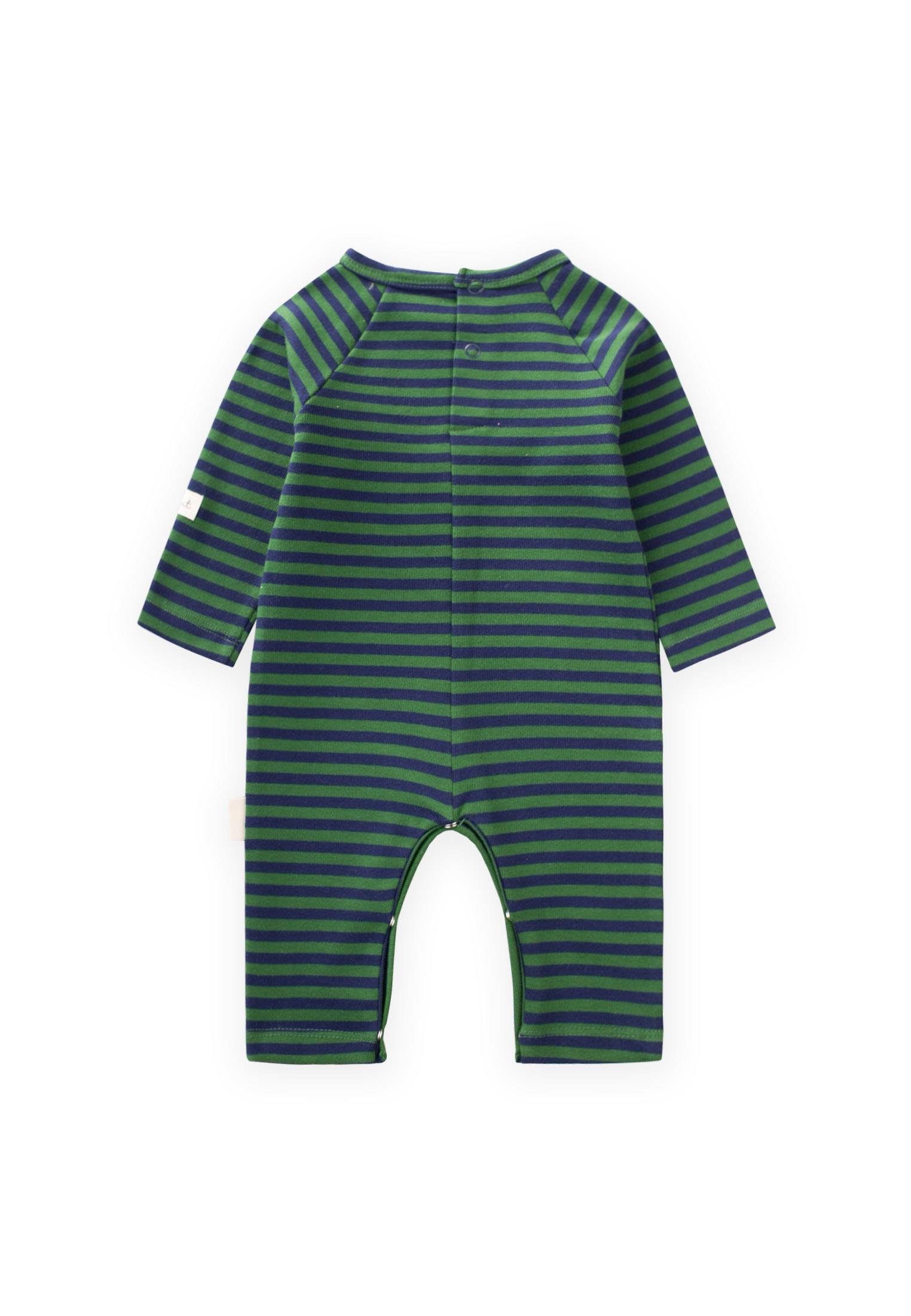 CigitÇizgili Triko Tulum 0-3 Yaş HAKİ LACİVERT