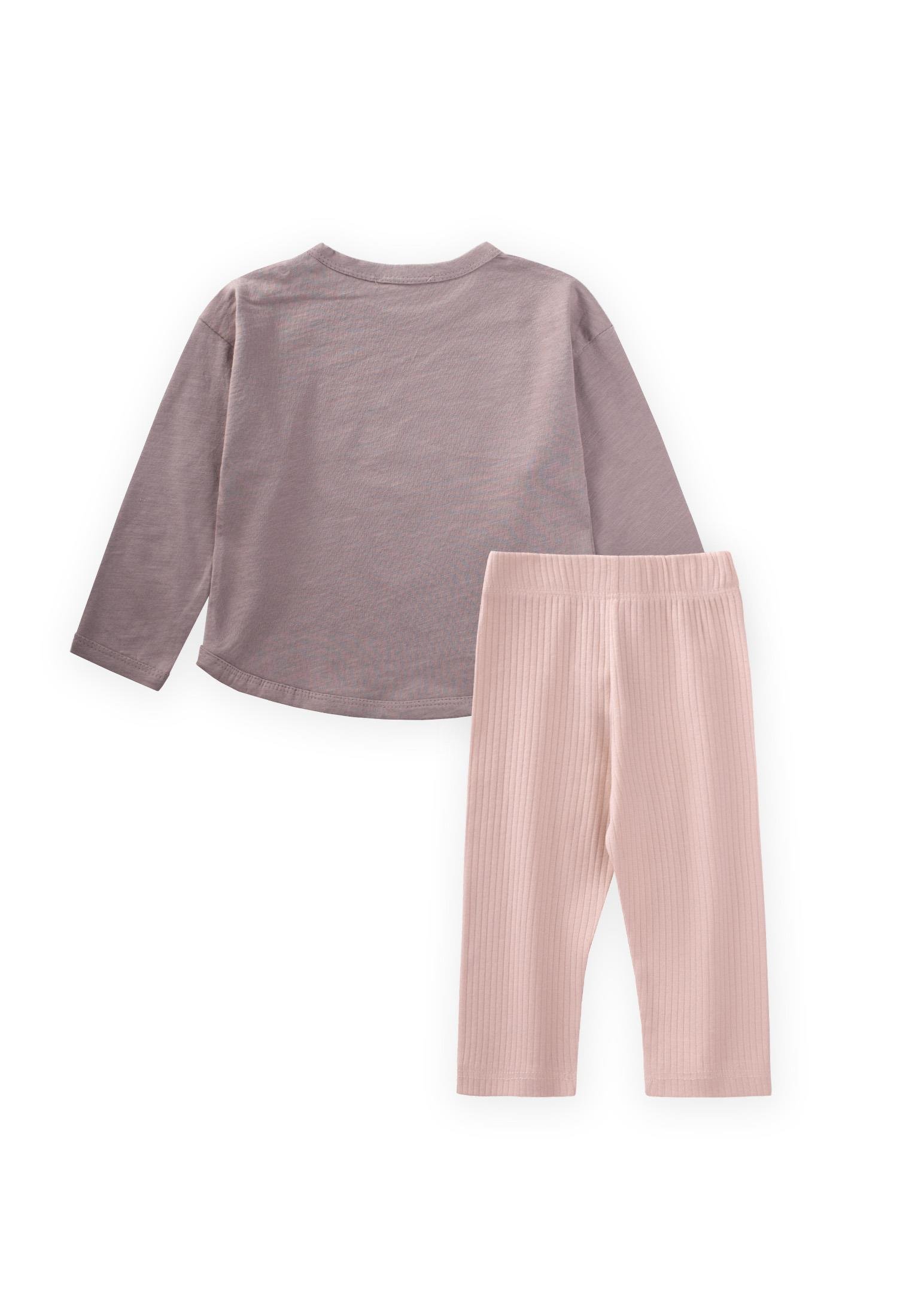 CigitUzun Kollu Baskılı T-Shırt Takım 1-5 Yaş BAKIR