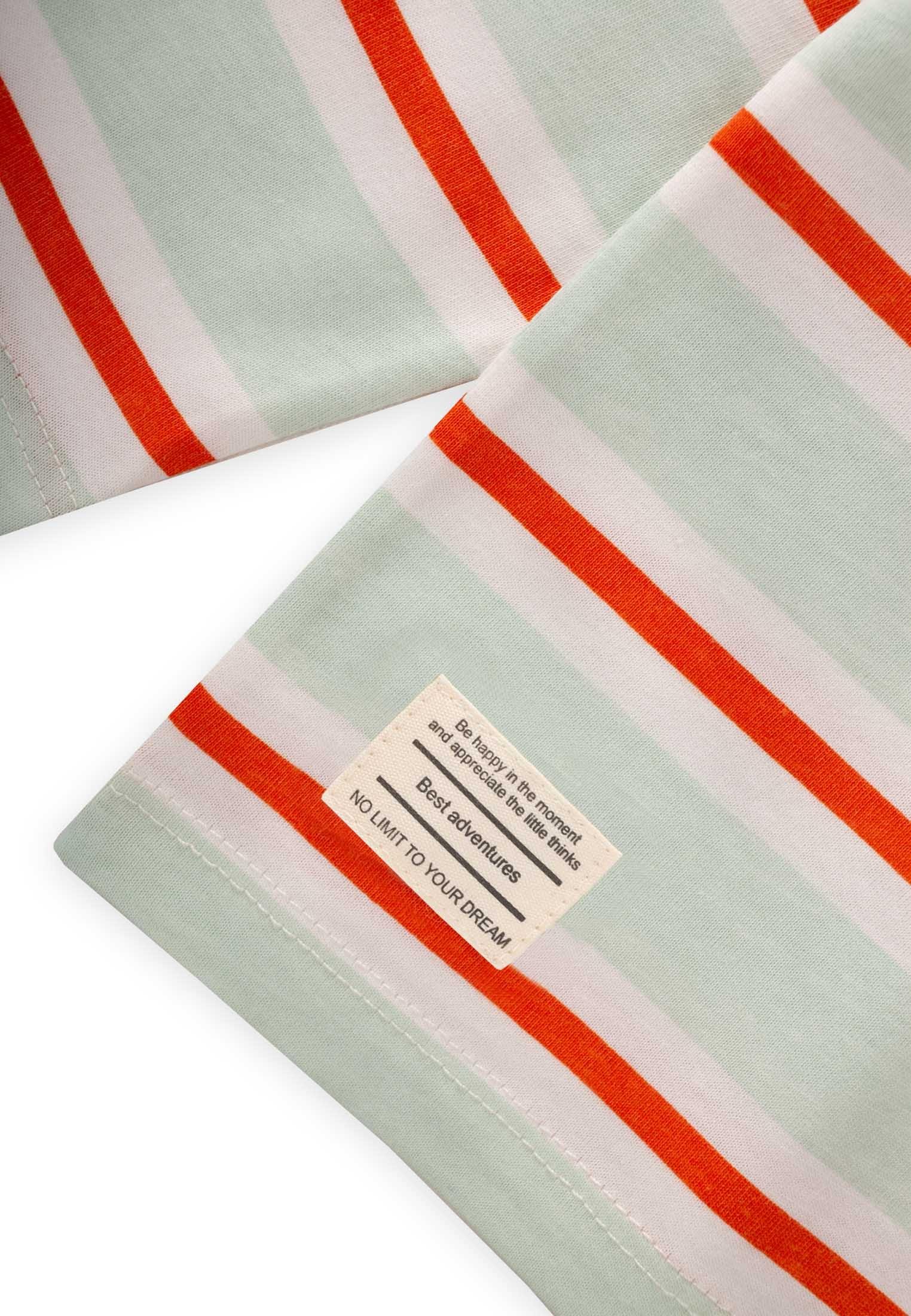 CigitÇizgili Uzun Kollu T-Shırt Takım 2-12 Yaş MİNT TURUNCU ÇİZGİLİ