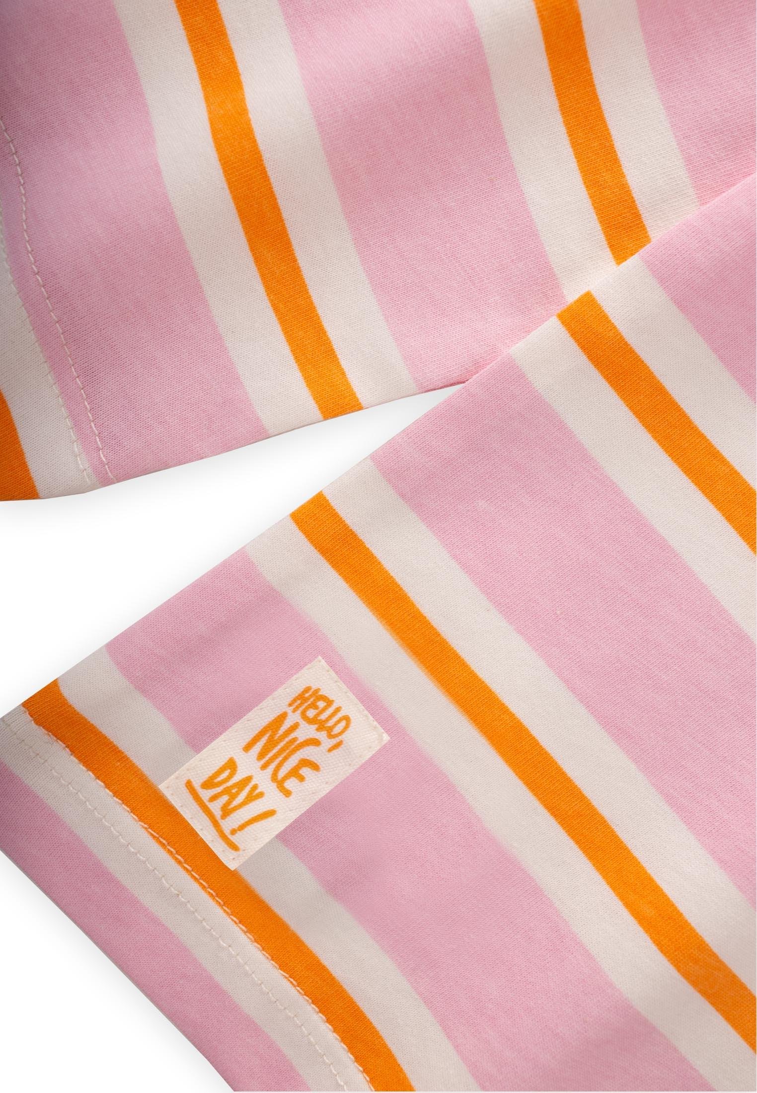 CigitÇizgili Uzun Kollu T-Shırt Takım 2-12 Yaş PEMBE TURUNC U ÇİZGİLİ