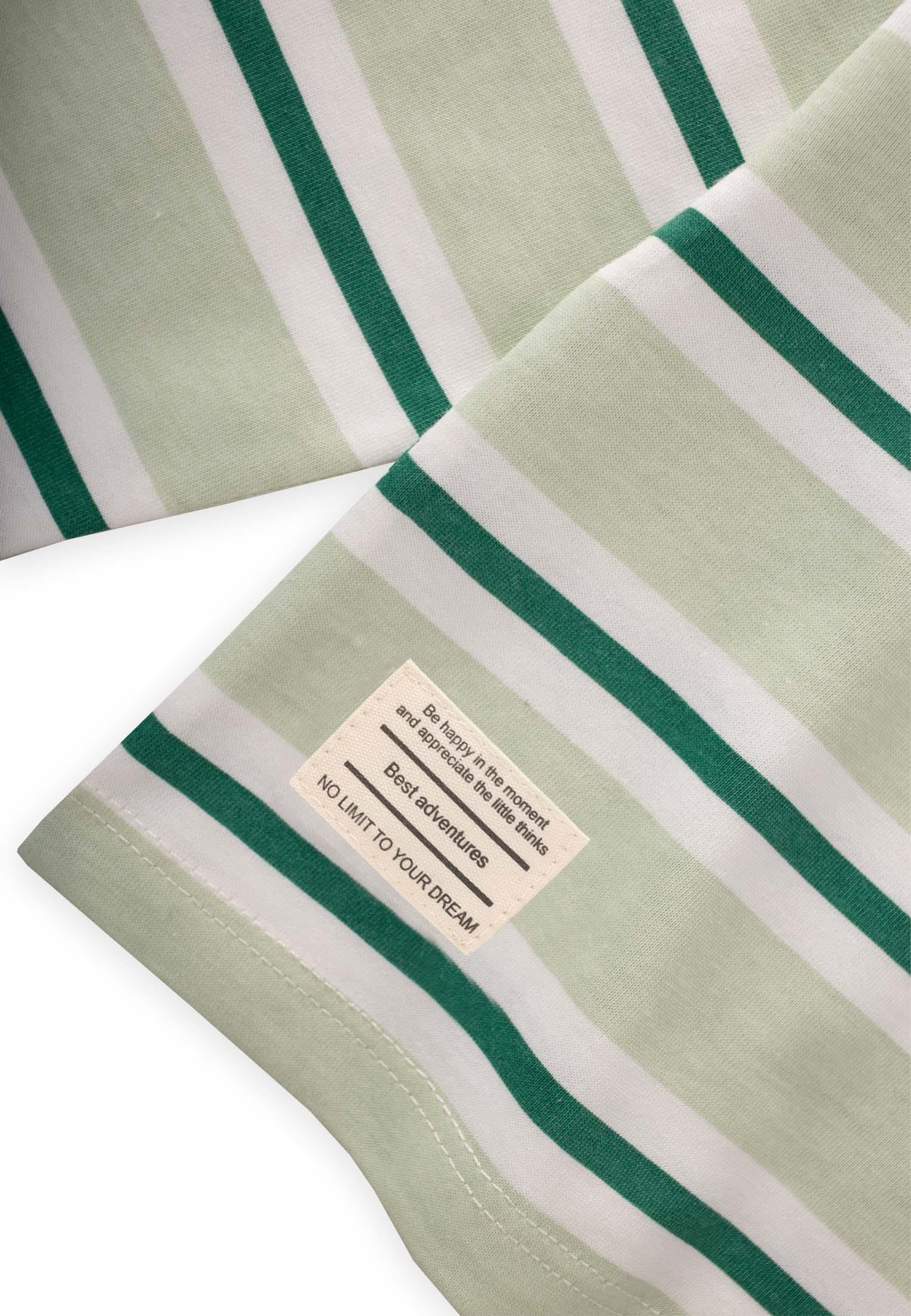 CigitÇizgili Uzun Kollu T-Shırt Takım 2-12 Yaş MİNT YEŞİL ÇİZGİLİ