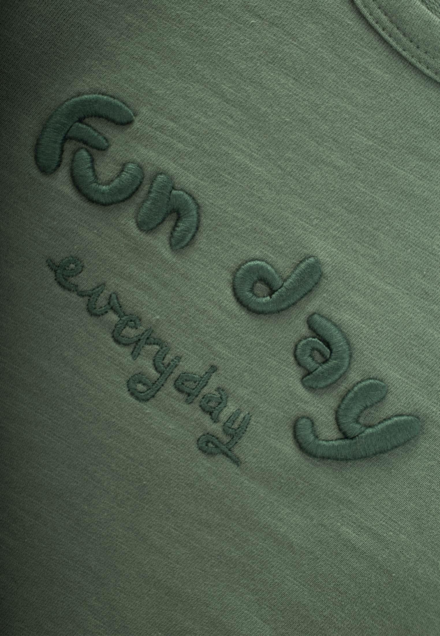 CigitNakışlı Sweatshırt 1-5 Yaş YAĞ YEŞİLİ