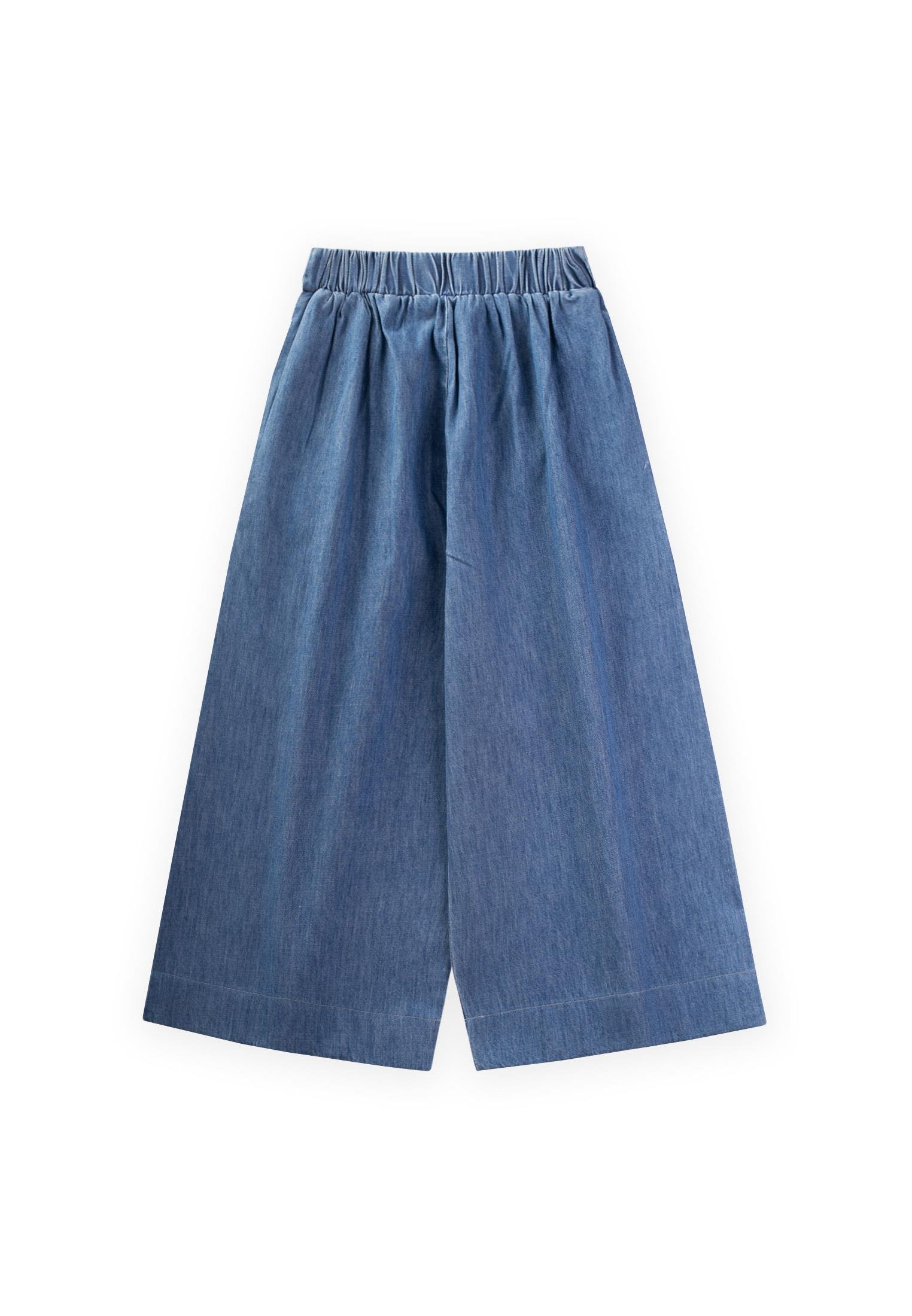 CigitGeniş Paça Kot Pantolon 4-12 Yaş MAVİ