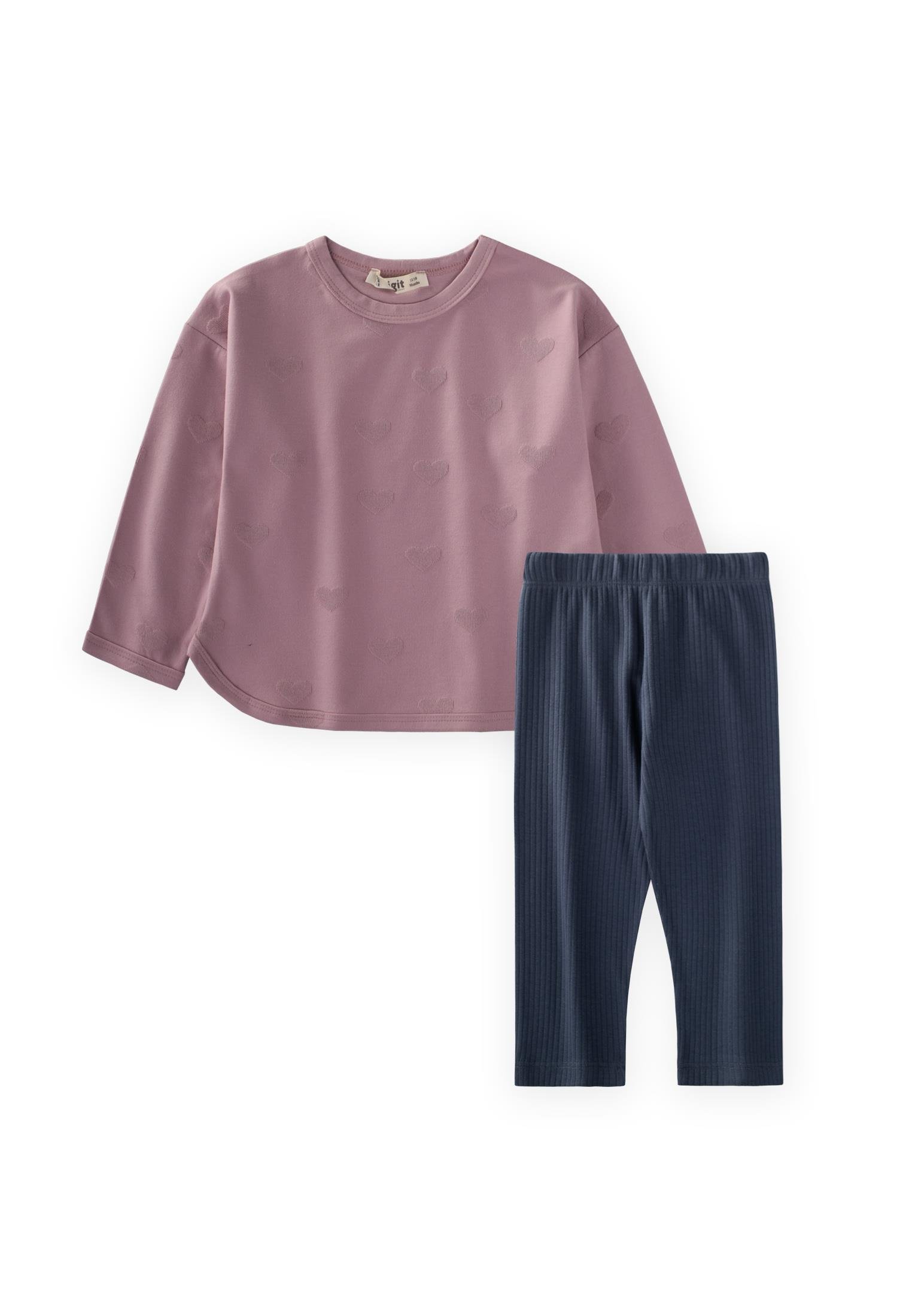 CigitUzun Kollu T-Shırt Takım 1-7 Yaş LEYLAK