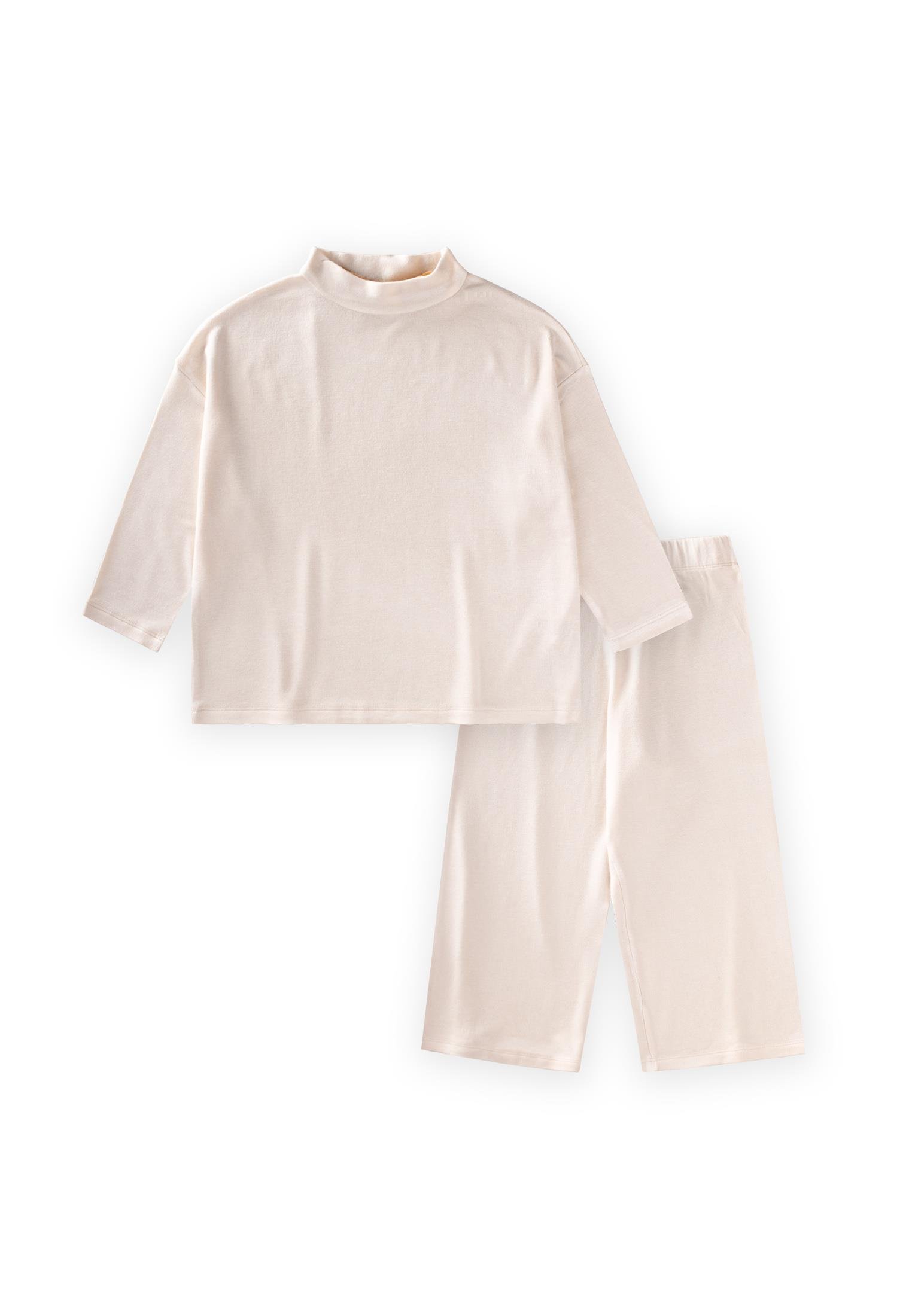 CigitYumuşak Dökümlü Oversize Bambu Takım 3-10 Yaş EKRU