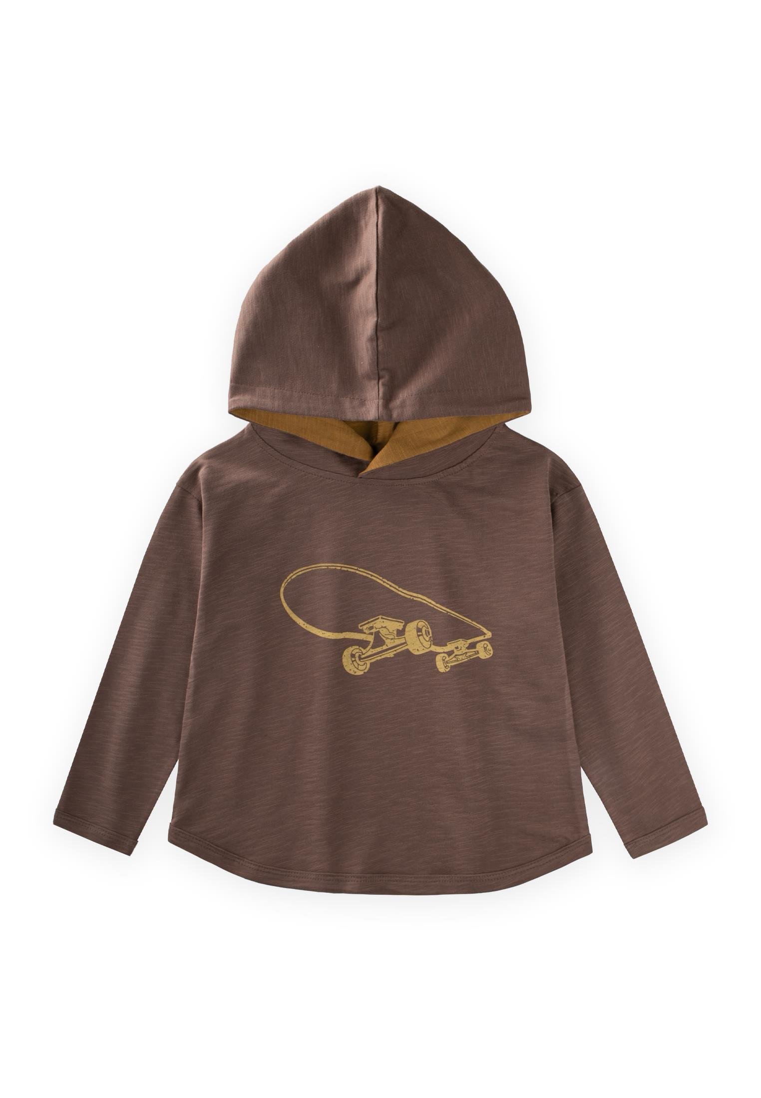 CigitKapşonlu Uzun Kollu T-Shırt 2-10 Yaş VİZON