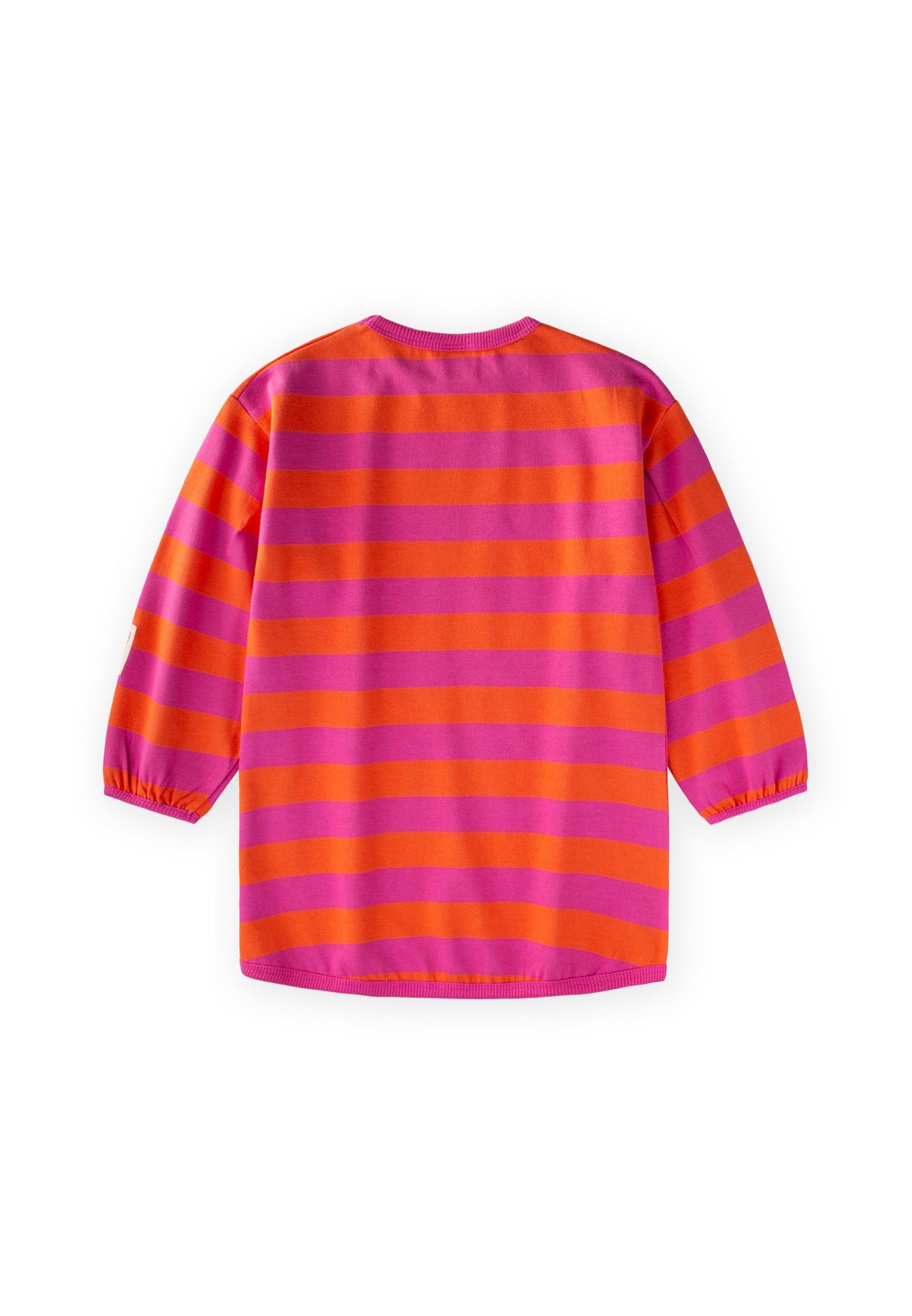 CigitTriko Çizgili Tunik 4-12 Yaş TURUNCU FUŞYA