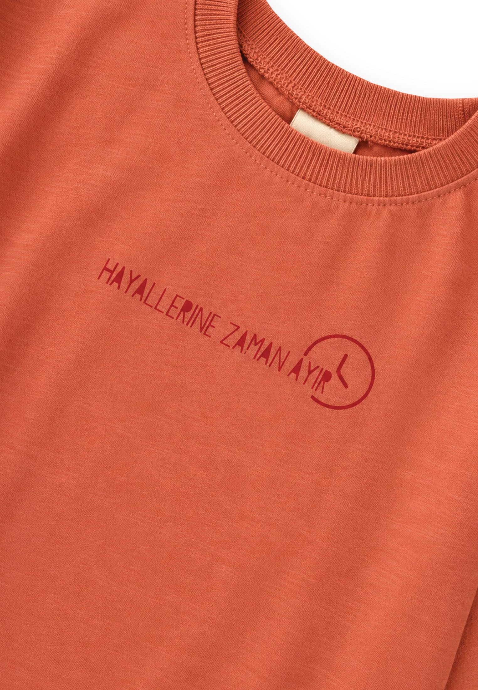 CigitSloganlı Uzun Kollu T-Shirt 2-10 Yaş ORANJ