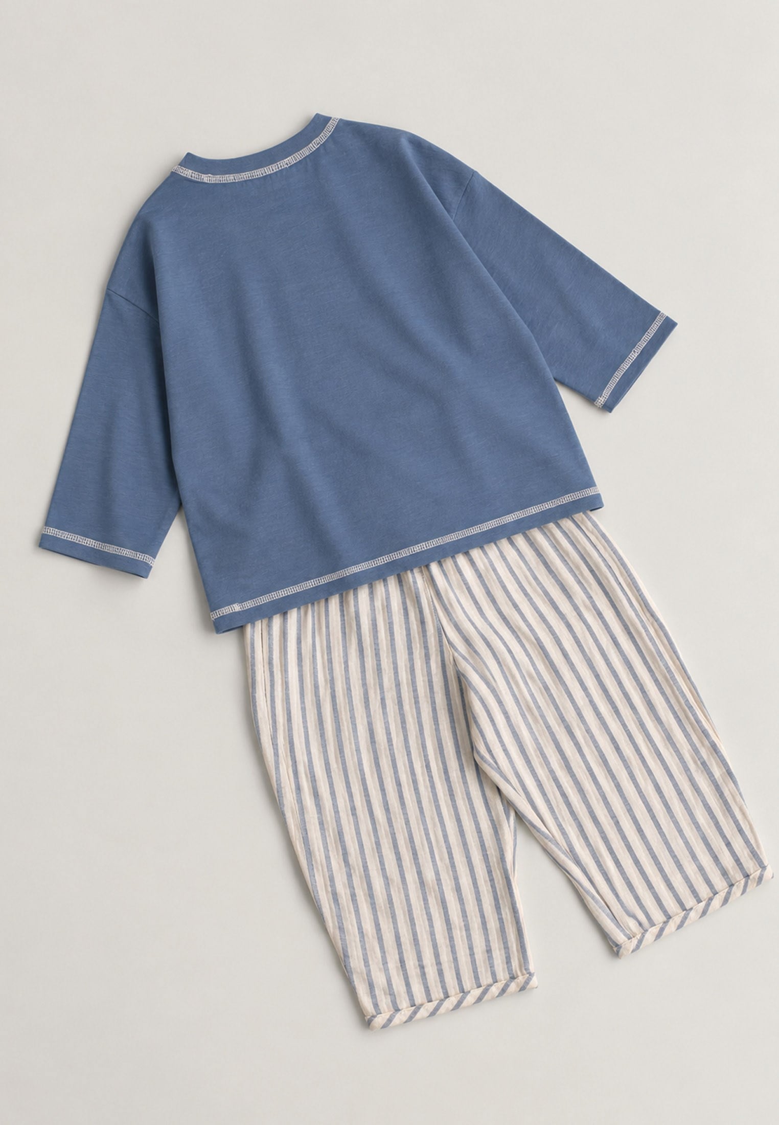 CigitOversize Pantolon Takım 2-10 Yaş İNDİGO İNCE ÇİZ.