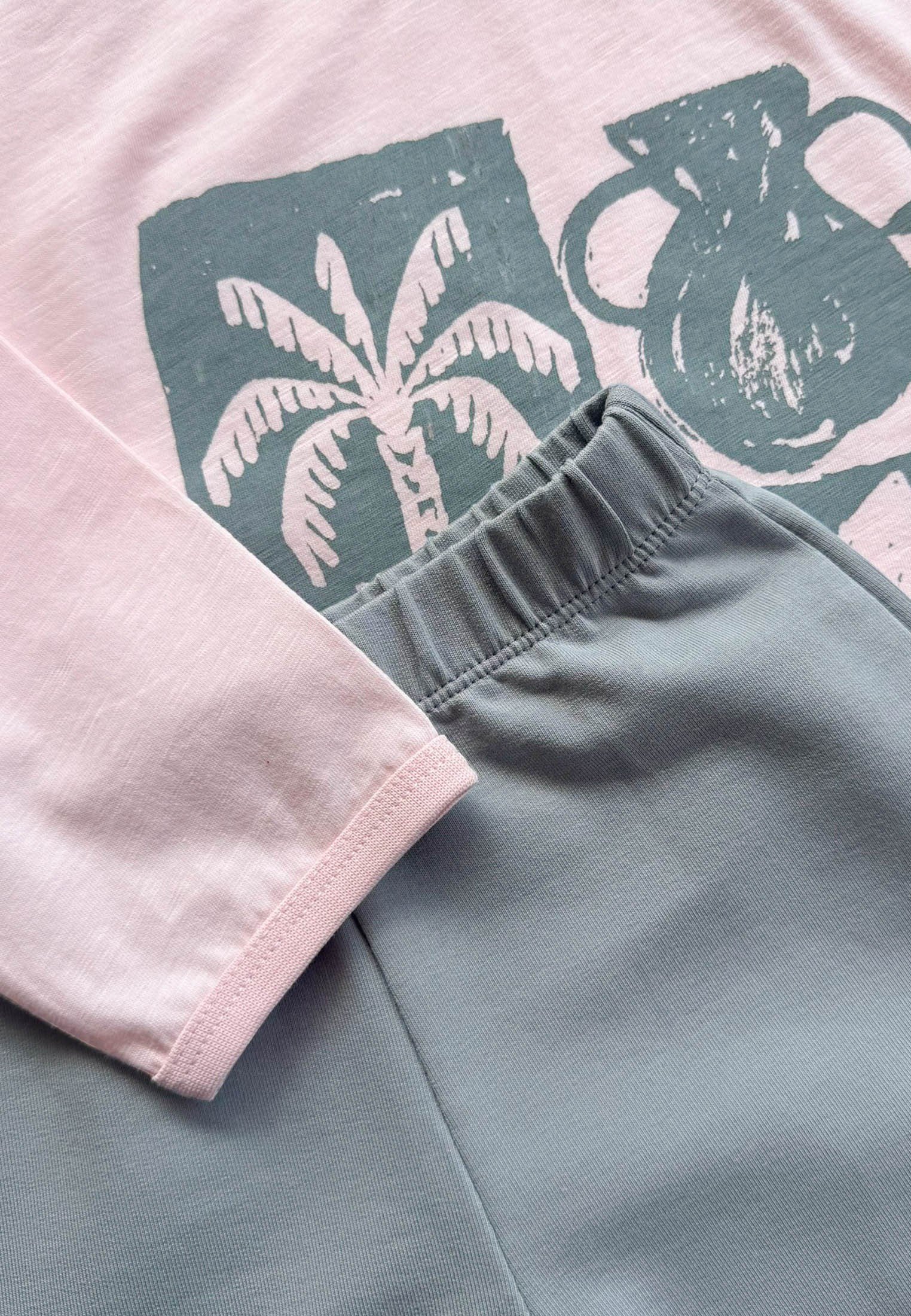 CigitOversize Uzun Kollu T-Shirt Takım 2-8 Yaş PUDRA PEMBE