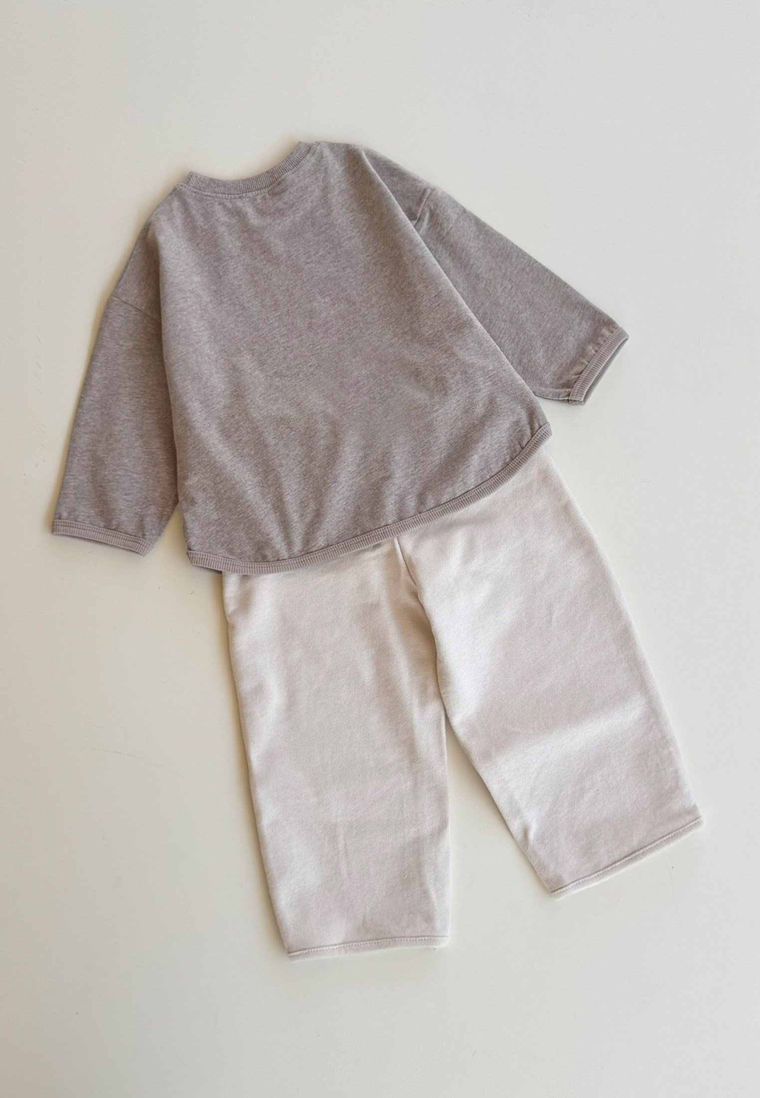CigitOversize Uzun Kollu T-Shirt Takım 2-8 Yaş KAHVE MELANJ