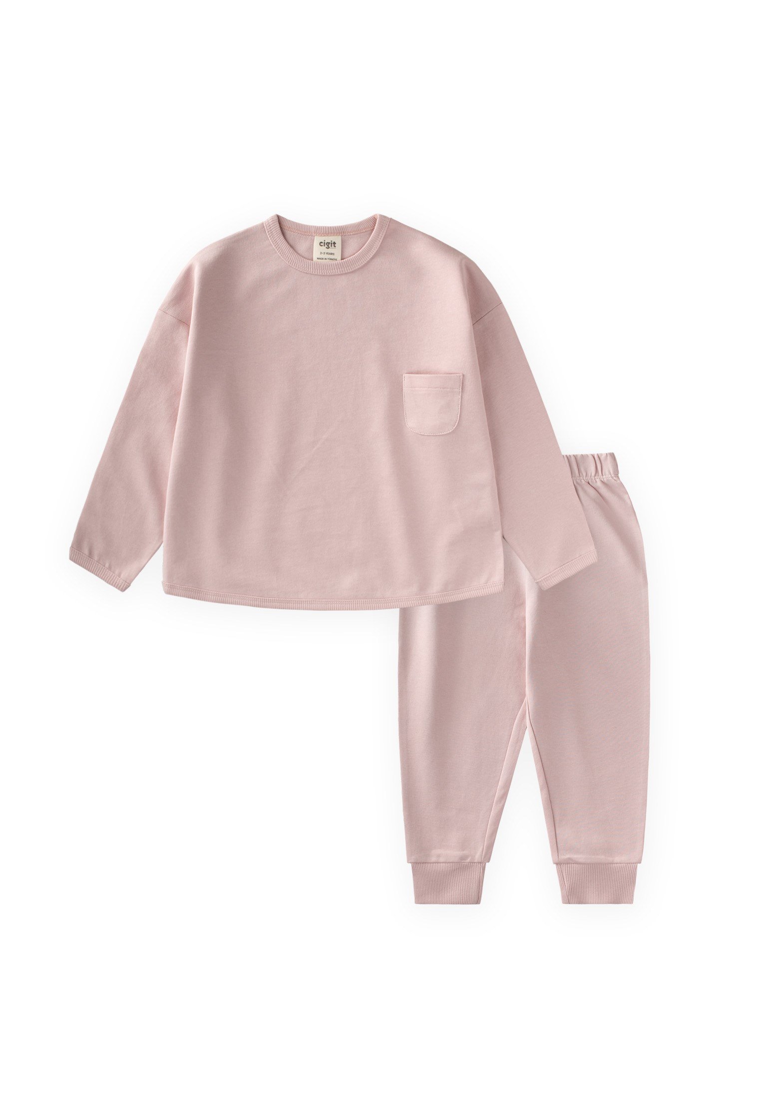 CigitSweatshirt Takım 2-7 Yaş PUDRA PEMBE