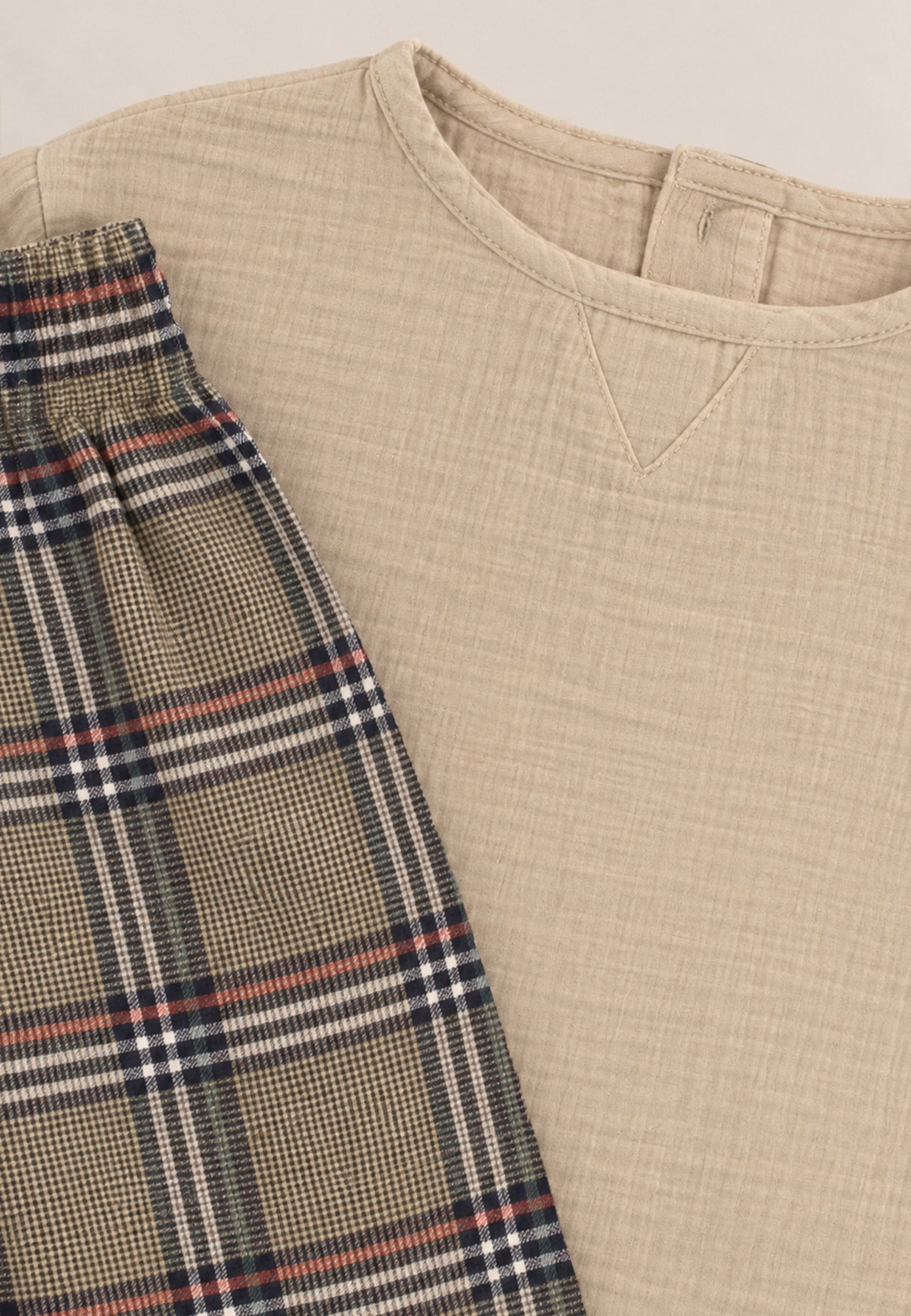 CigitMüslin Sweatshirt Takım 2-8 Yaş BEJ