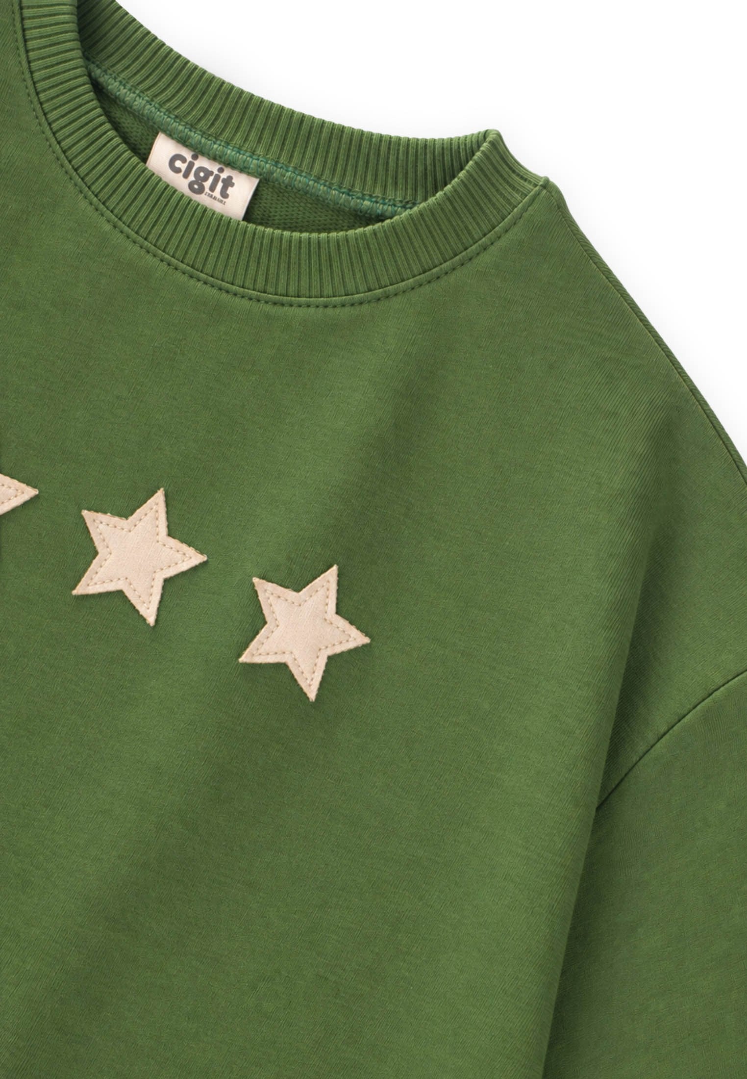 CigitMevsimlik Sweatshirt 1-7 Yaş YAĞ YEŞİLİ