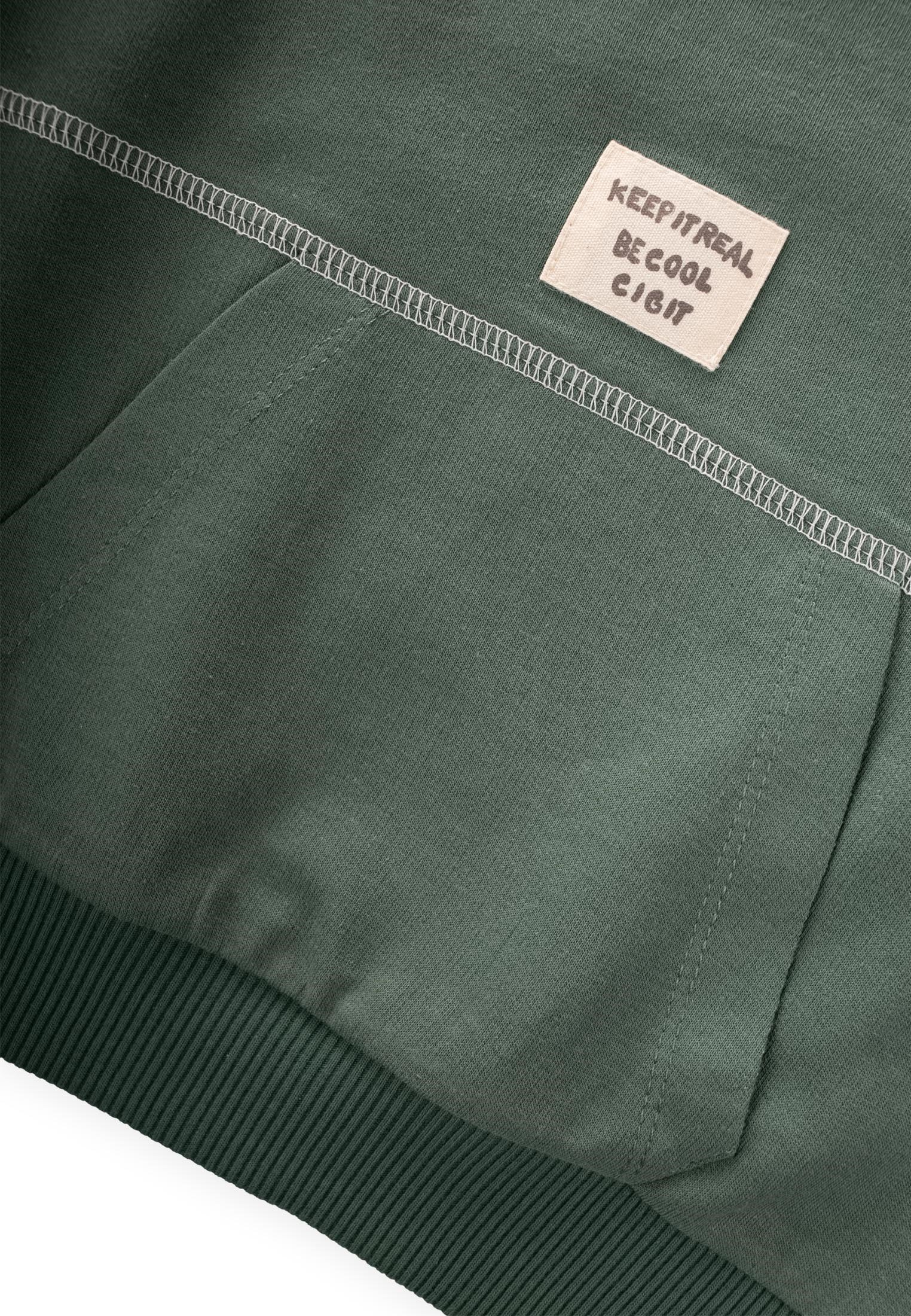 CigitKaryoka Detaylı Oversize Sweatshirt 2-8 Yaş HAKİ YEŞİL