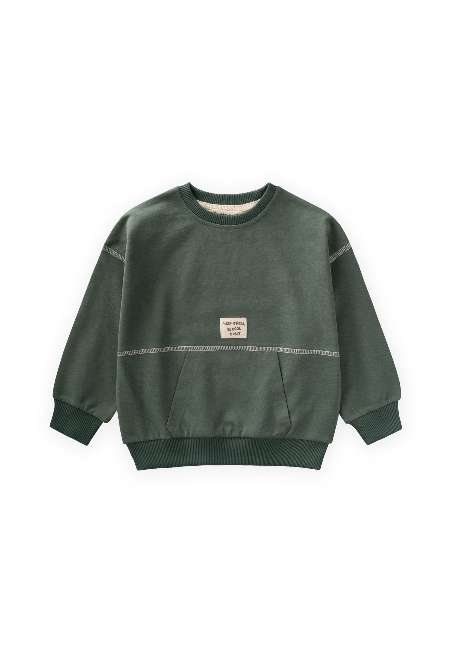 CigitKaryoka Detaylı Oversize Sweatshirt 2-8 Yaş HAKİ YEŞİL