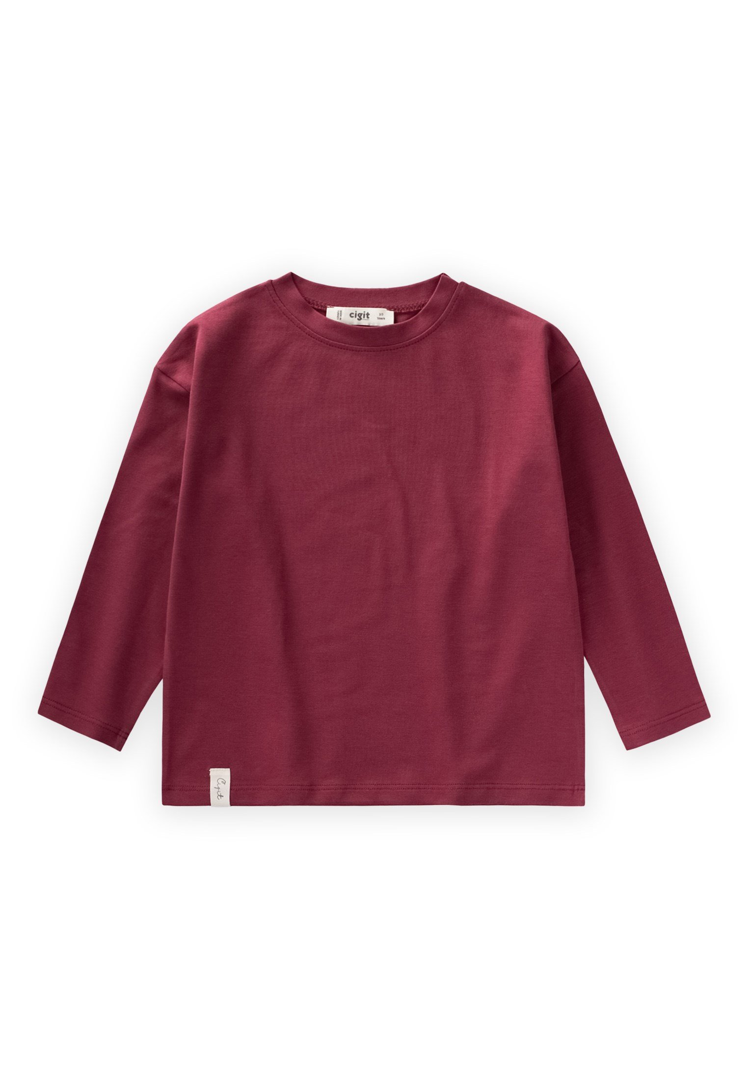 CigitMevsimlik Basic T-Shirt 8-12 Yaş BORDO