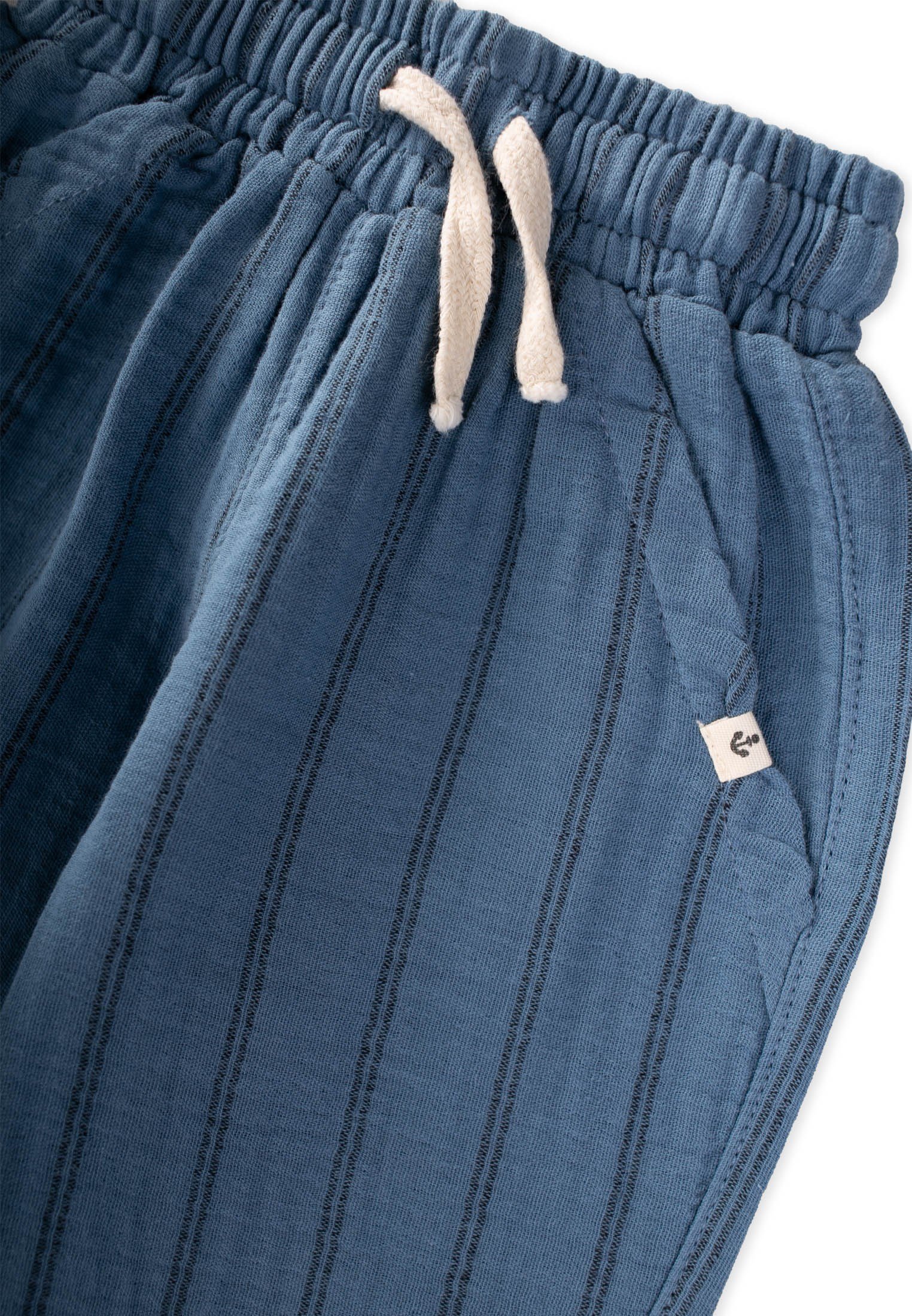 CigitMüslin Şalvar Pantolon 1-6 Yaş İNDİGO ÇİFT ÇİZGİ