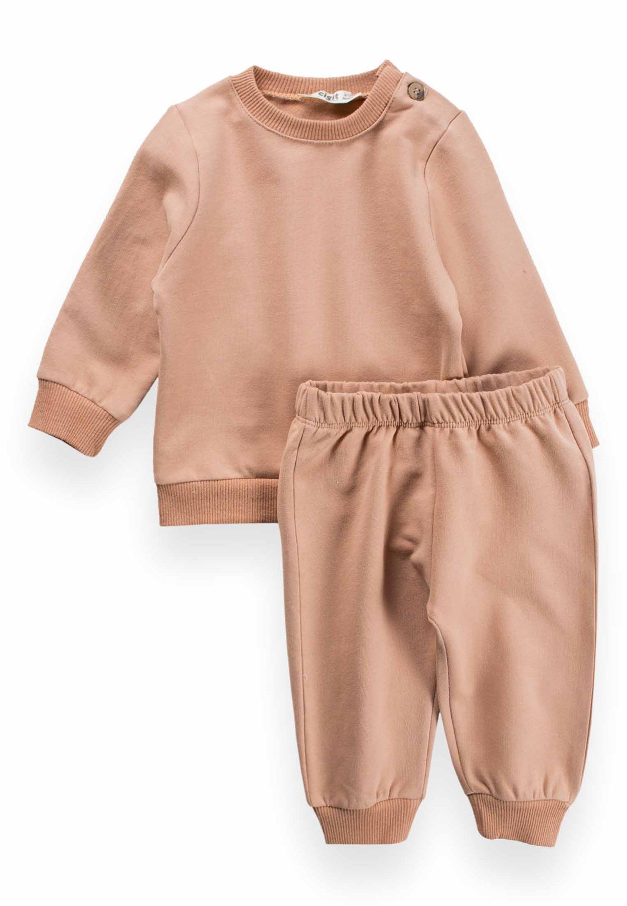 80968 - 5057CigitBasıc Sweat 0-3 Yaş PEMBE 