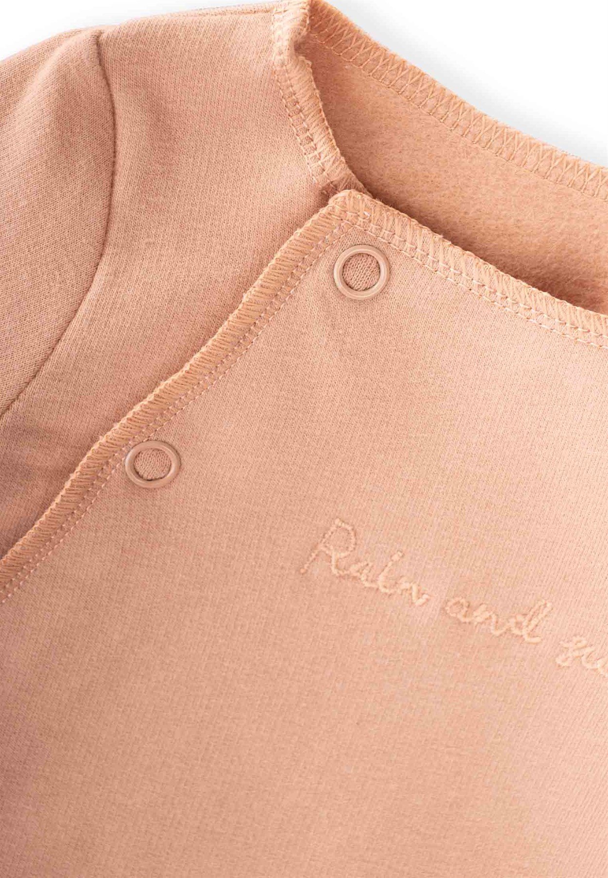 80994 - 5057CigitRain And Sunshıne Nakışlı Ayaklı Tulum 0-1 Yaş PEMBE 